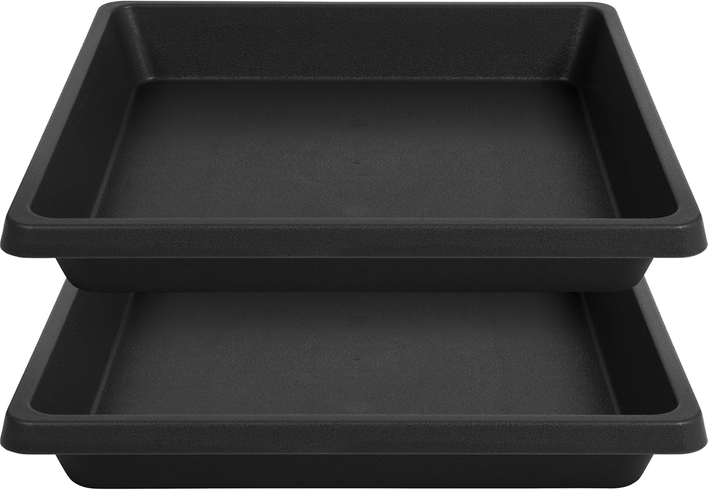 14 Inch 2 Pack Square Plant Saucer, Durable Plastic Plant Trays for Pots-Indoor Outdoor, Durable and Thicker Large Plant Drip Trays, 6 8 10 12 13 16 18 20 Flower Planter Saucers for Potted Plants