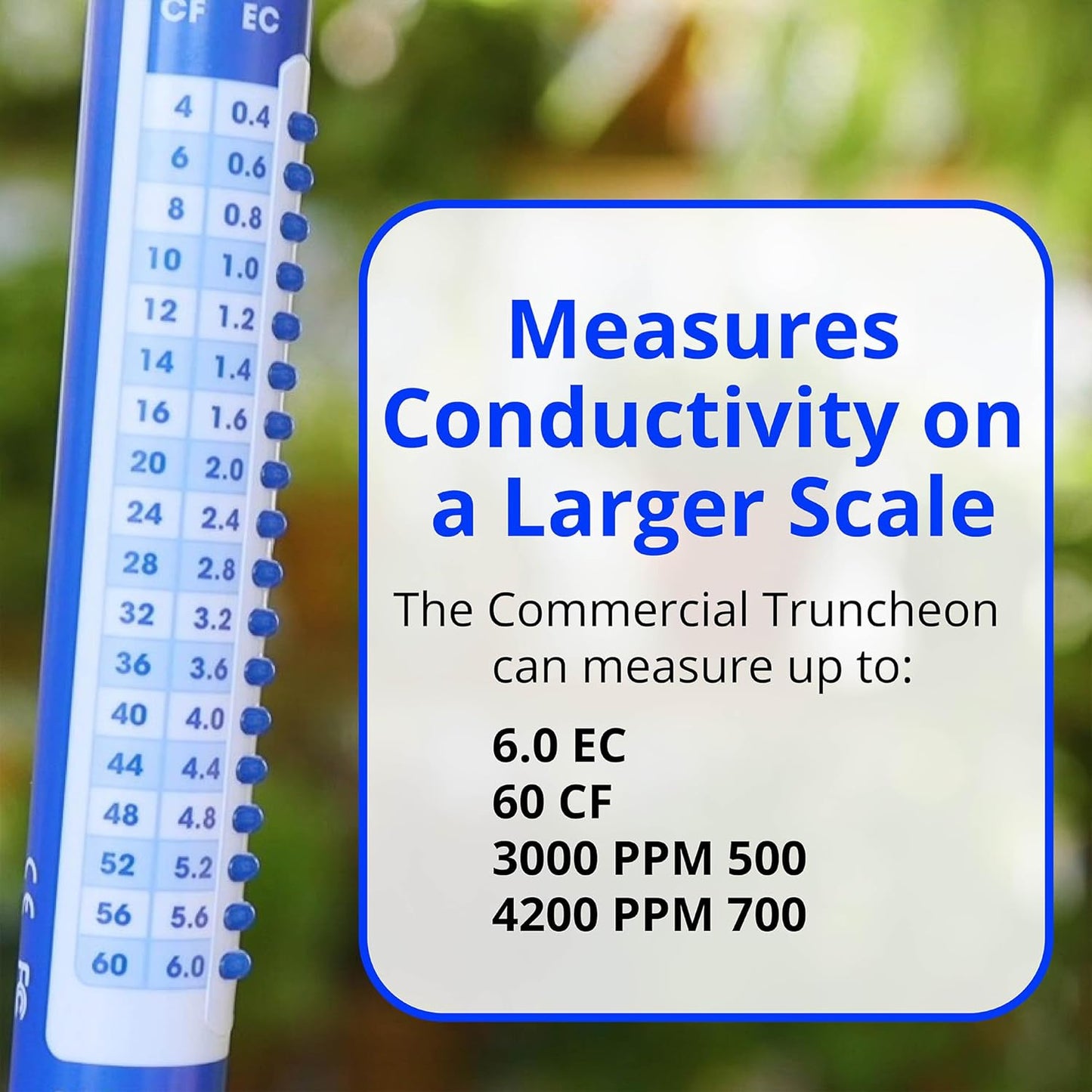 Bluelab TRUNCOMV2 Commercial Truncheon Nutrient Meter with Increased Measurement Range, Digital Conductivity (TDS, EC, ppm 500, ppm 700, CF) Tester in Water, Tool for Hydroponic System and Plant Grow