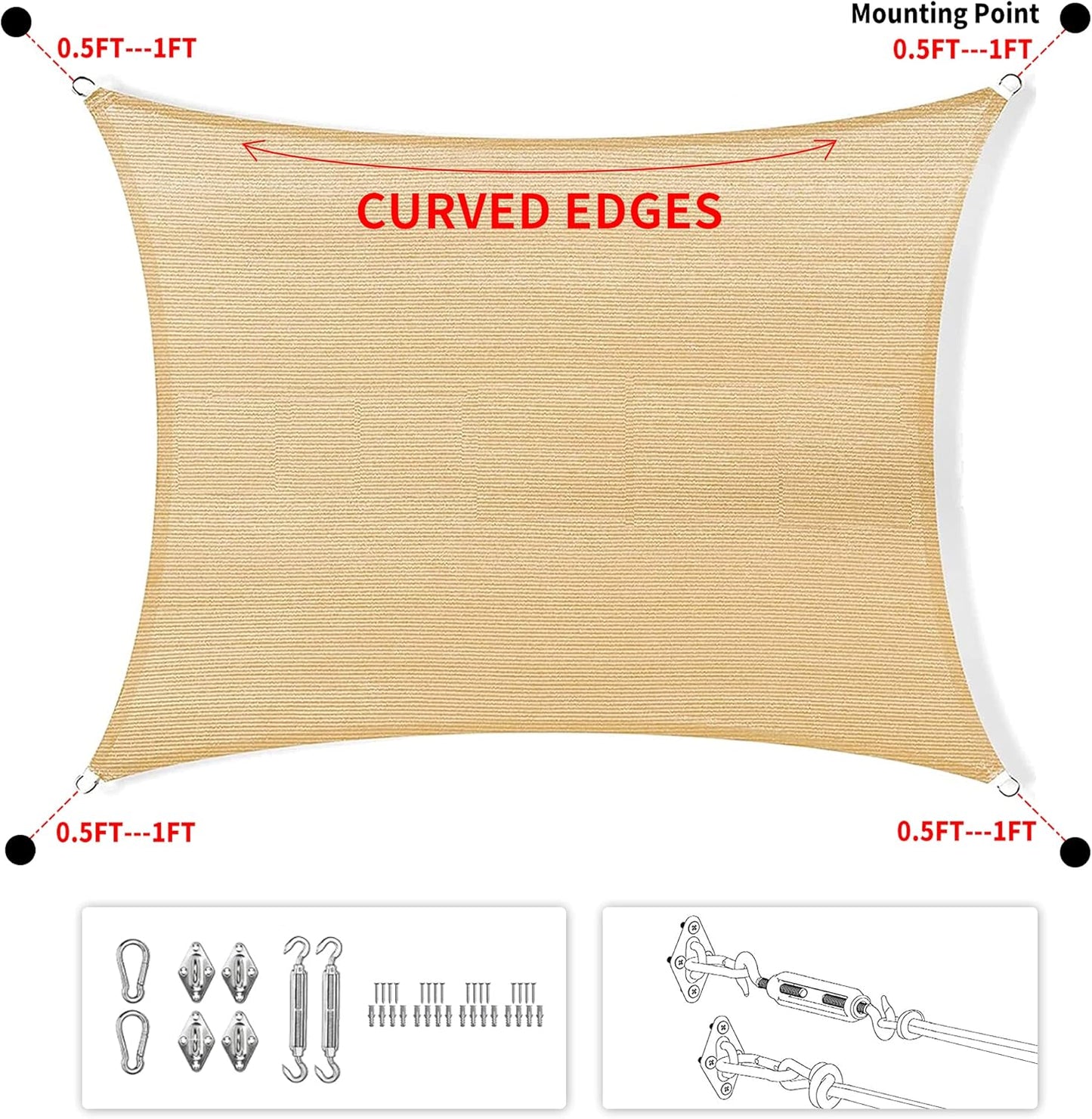 4' x 9' Turquoise Rectangle Sun Shade Sail SSP1212 Canopy Durable Fabric UV Block Awning,We Make Custom Orders