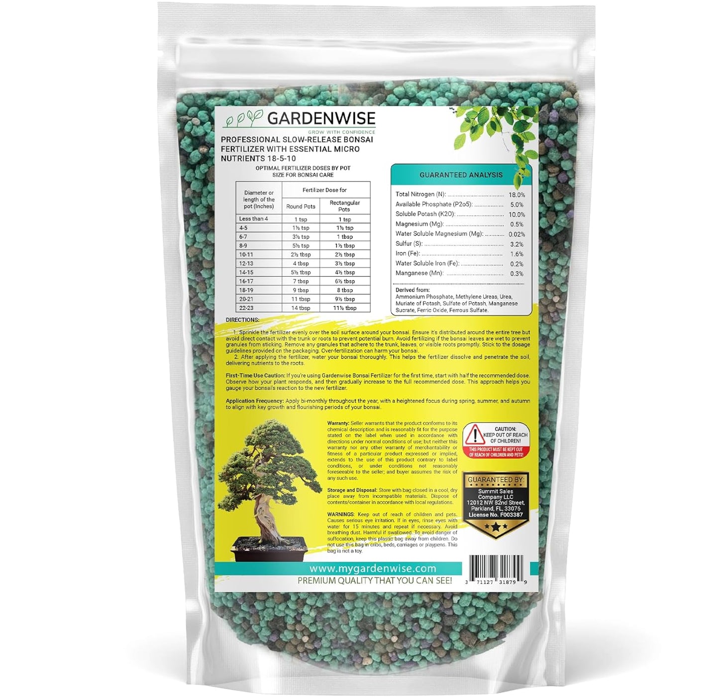 Slow-Release Bonsai Fertilizer with Essential Micronutrients - Professional Grade Bonsai Tree Fertilizer Pellets | Perfect Food for Indoor & Outdoor Bonsai Trees (8 OZ)