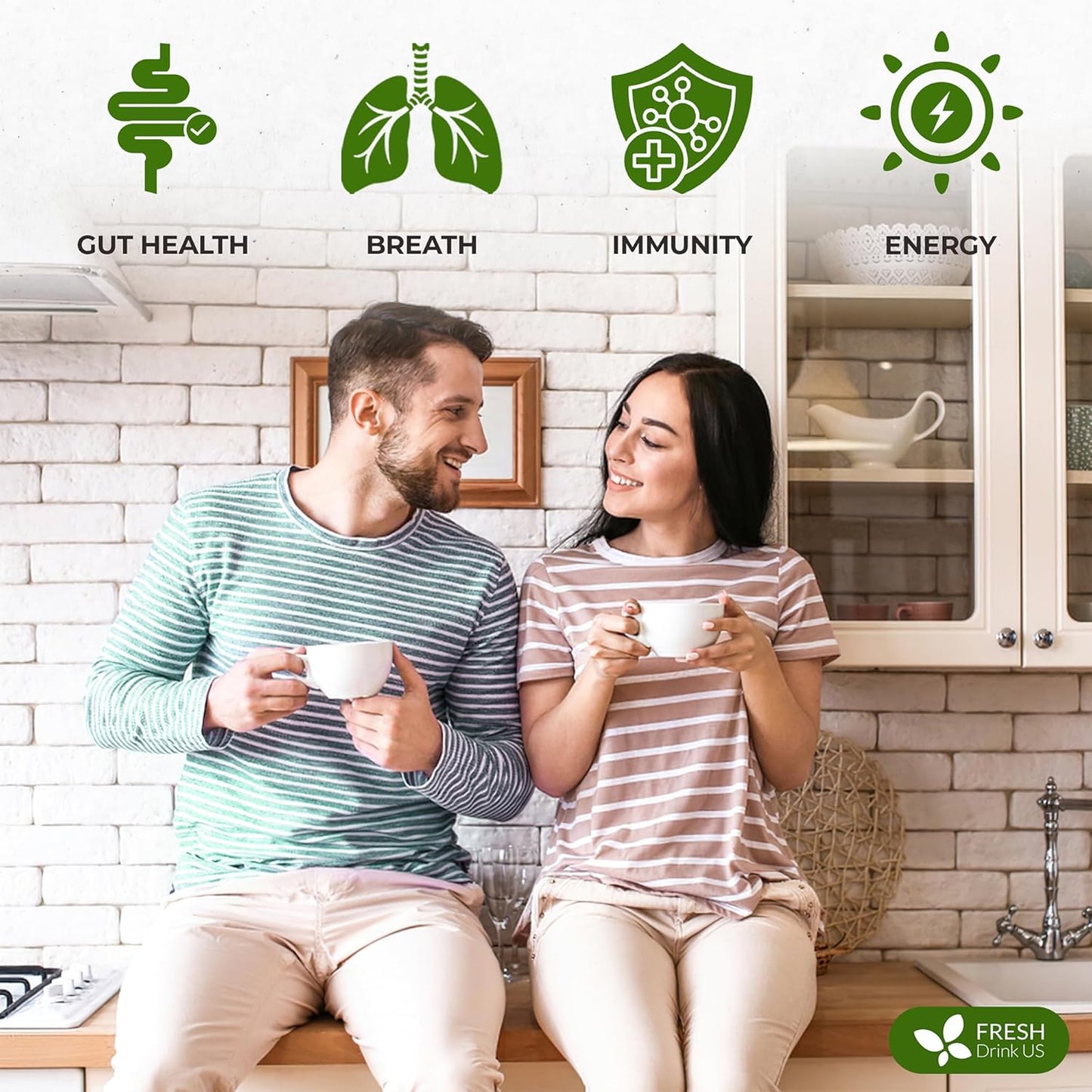 FreshDrinkUS, Premium 30 Tea Bags Glucose Functional Tea – Herbal Blend with Gymnema, Cinnamon, Bitter Melon, Tulsi & More –– Caffeine-Free. Sugar-Free. Gluten-Free. Vegan