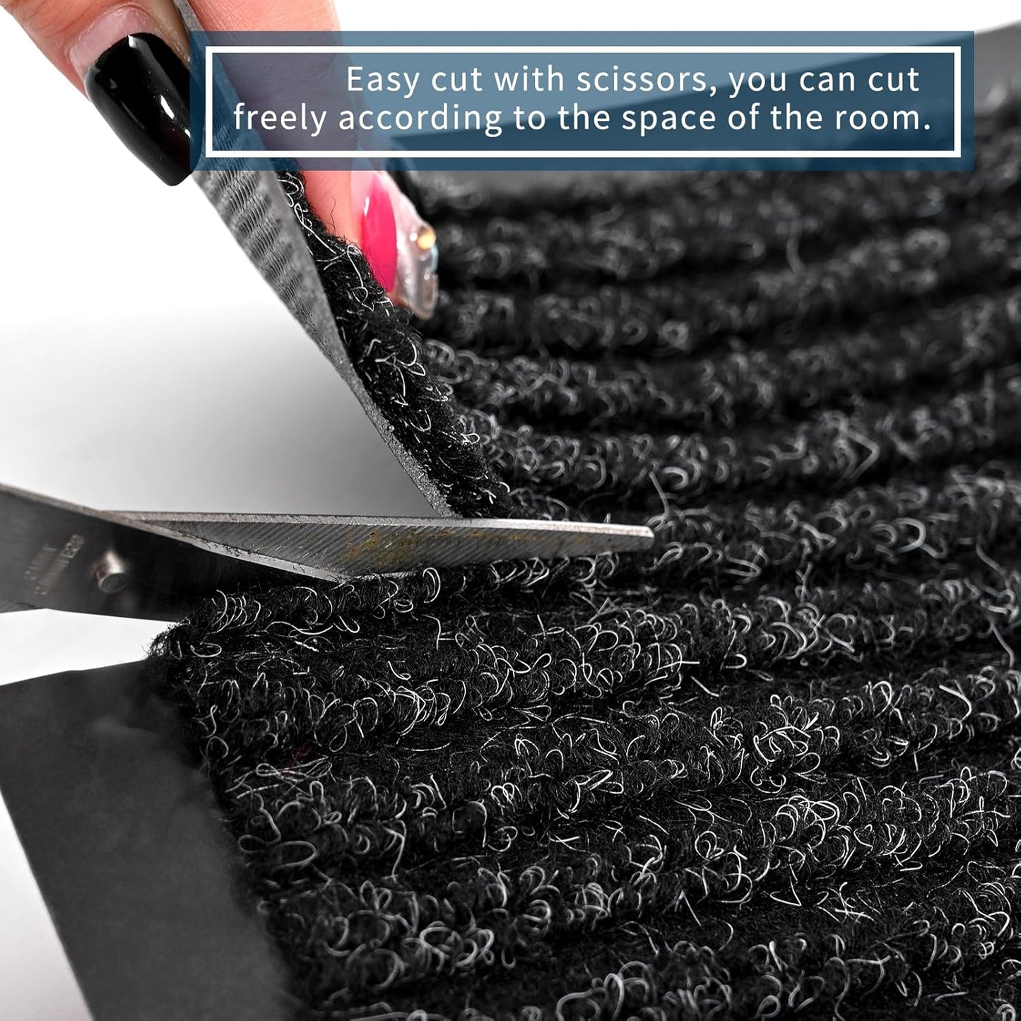 Rubber Door Mat About W3' ×L16' Heavy Duty Large Outdoor Indoor Mat Durable Entrance Doormat Waterproof Rubber Back Rugs for Home Entryway Patio Porch Office Business Areas (Black)