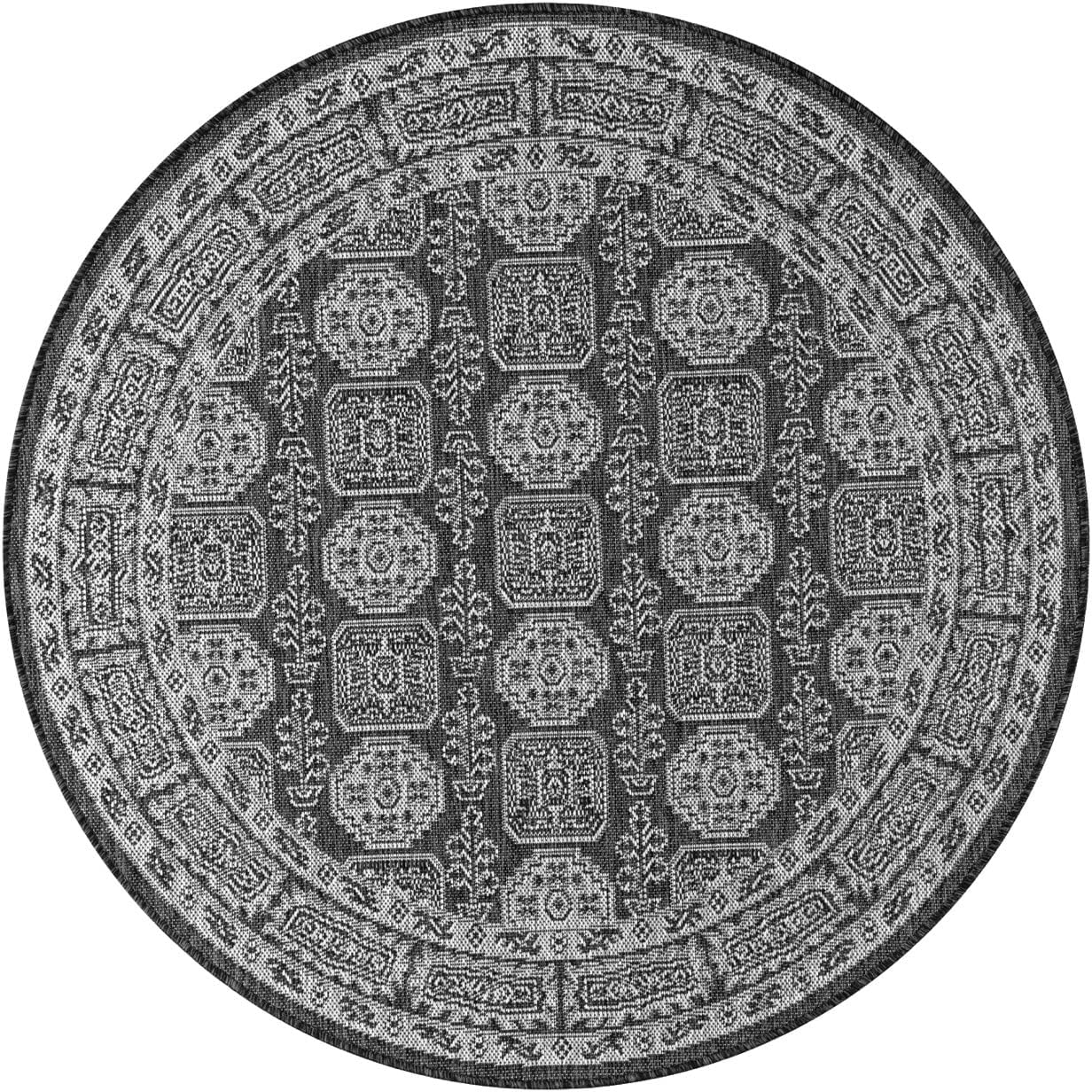 Keen Home Design Terrace Outdoor Round Rug - 5ft Round Washable Indoor/Outdoor Rug for Patio, Kitchen, Balcony, Beach, Garden, Deck and Porch, Size: 5'3" Round