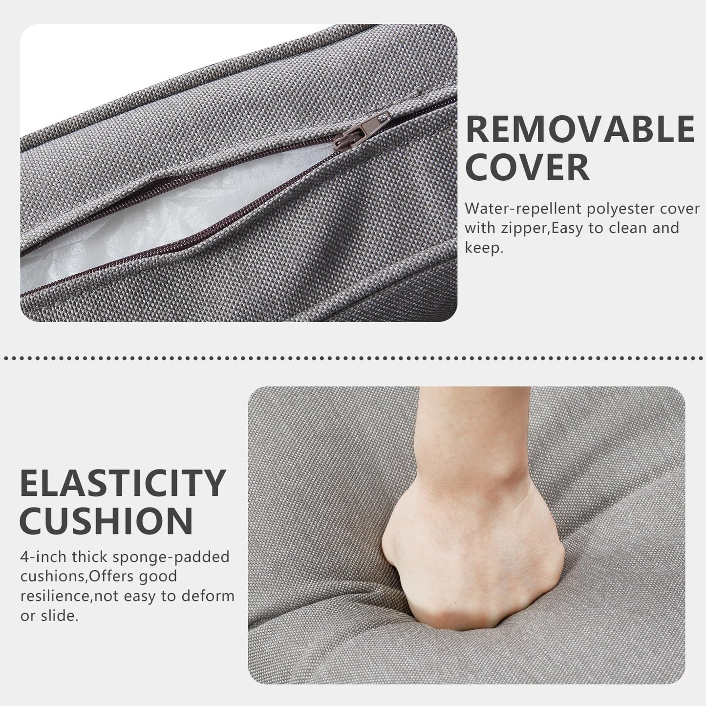 HUMMUH Wicker Patio Chairs Set of 2 High Back Deep Seating Outdoor Chairs with 4inch Seat Cushions for Porch Deck Garden Balcony