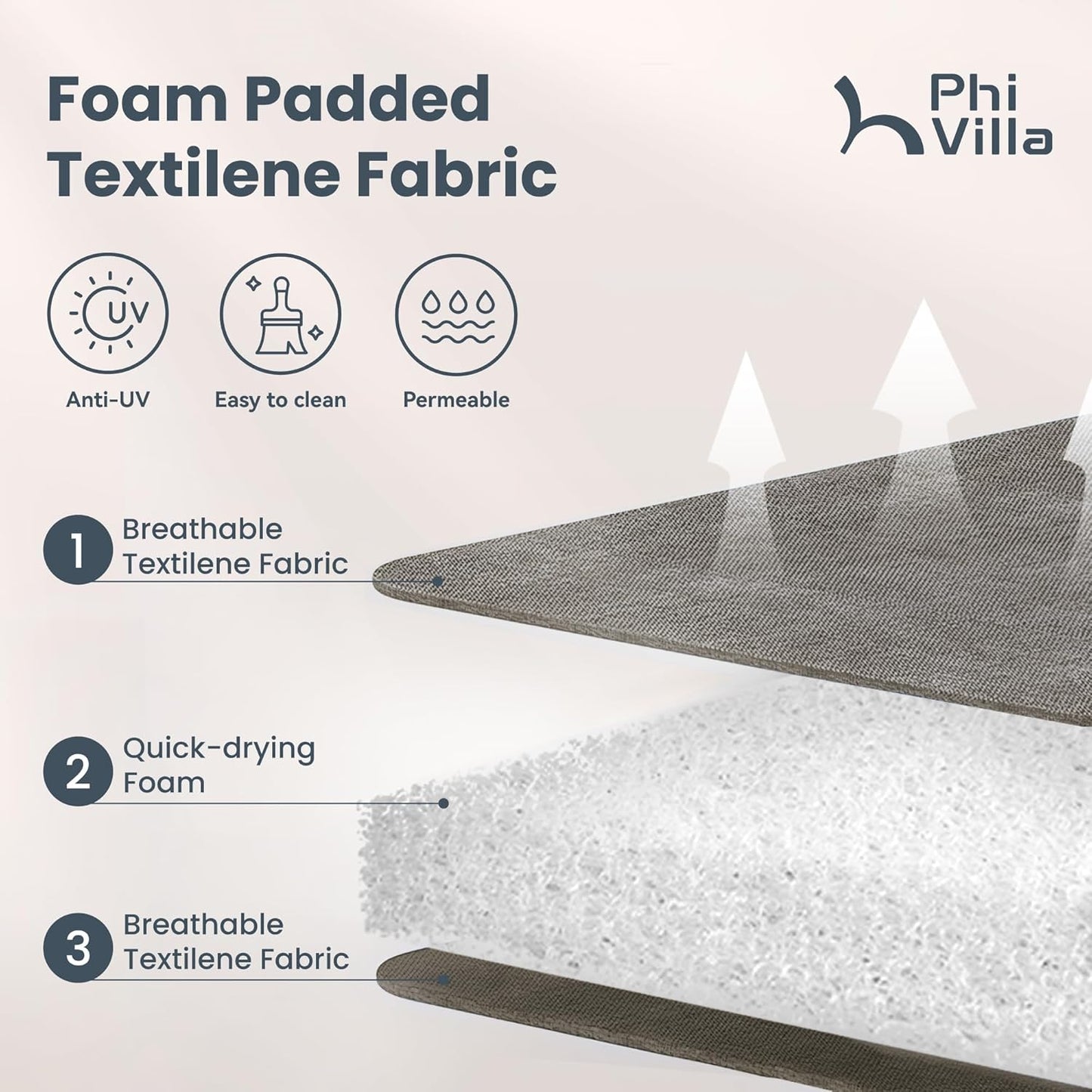 PHI VILLA Outdoor Swivel Patio Dining Chairs Set of 6, All Weather Patio Chair with Padded Textilene & Metal Frame for Outdoor Poolside Lawn Garden, Brown