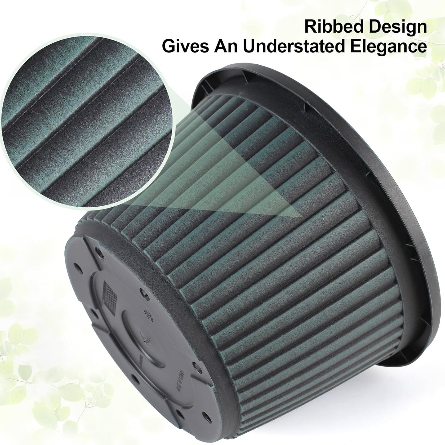 10 Inch Planter-Pots-for-Plants-Indoor-Outdoor, 4 Pack Plastic Flower Pots with Saucer & Drainage Holes, Modern Decorative Resin Garden Pots