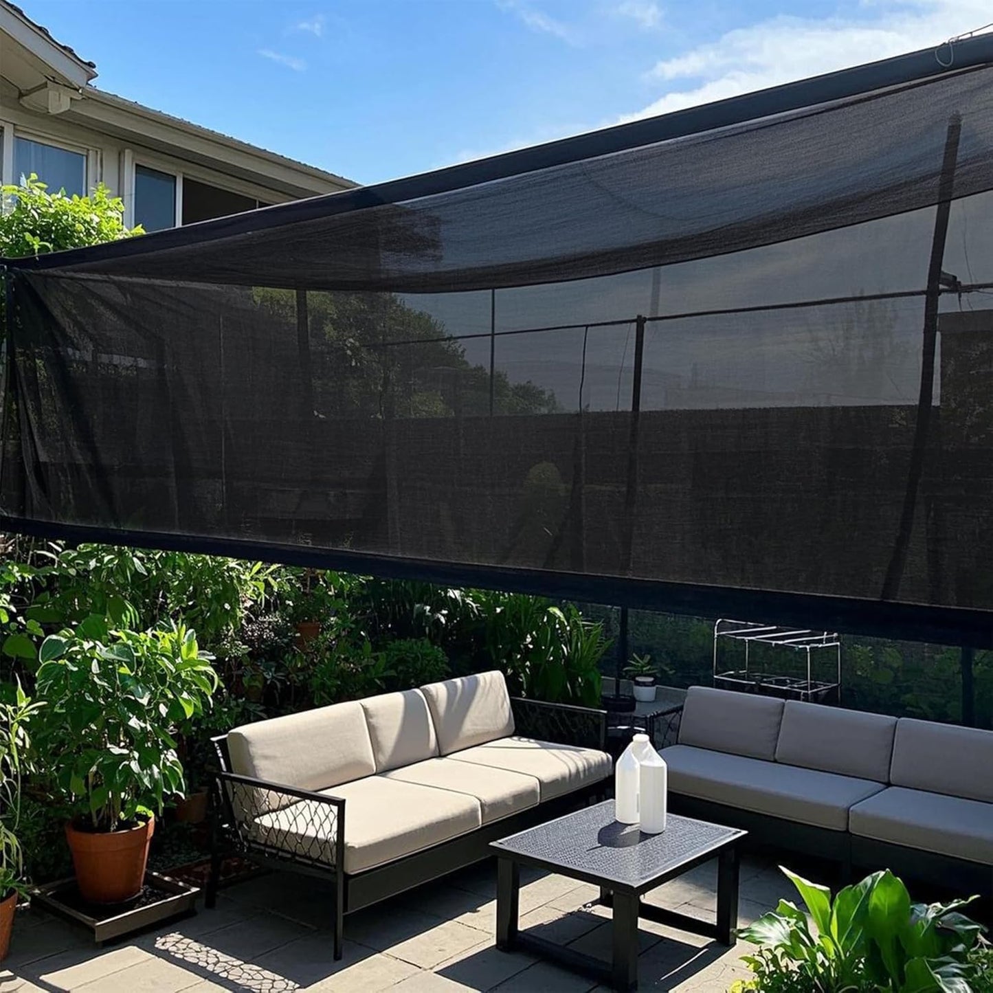 winemana Black Shade Cloth 40%, 5x20 FT Mesh Tarp - Garden Shade for Greenhouse, Patio, Vegetables, Plants Cover and Chicken Coops, Sun Shade Net for Outdoor Protection with Reinforced Grommets