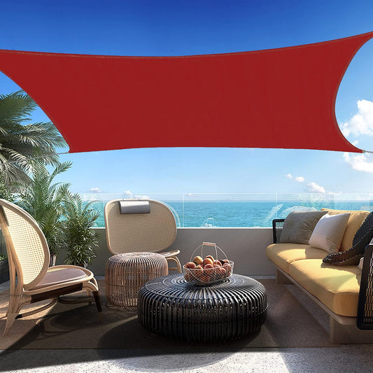 9' x 12' Red Rectangle Sun Shade Sail SSP1212 Canopy Durable Fabric UV Block Awning,We Make Custom Orders