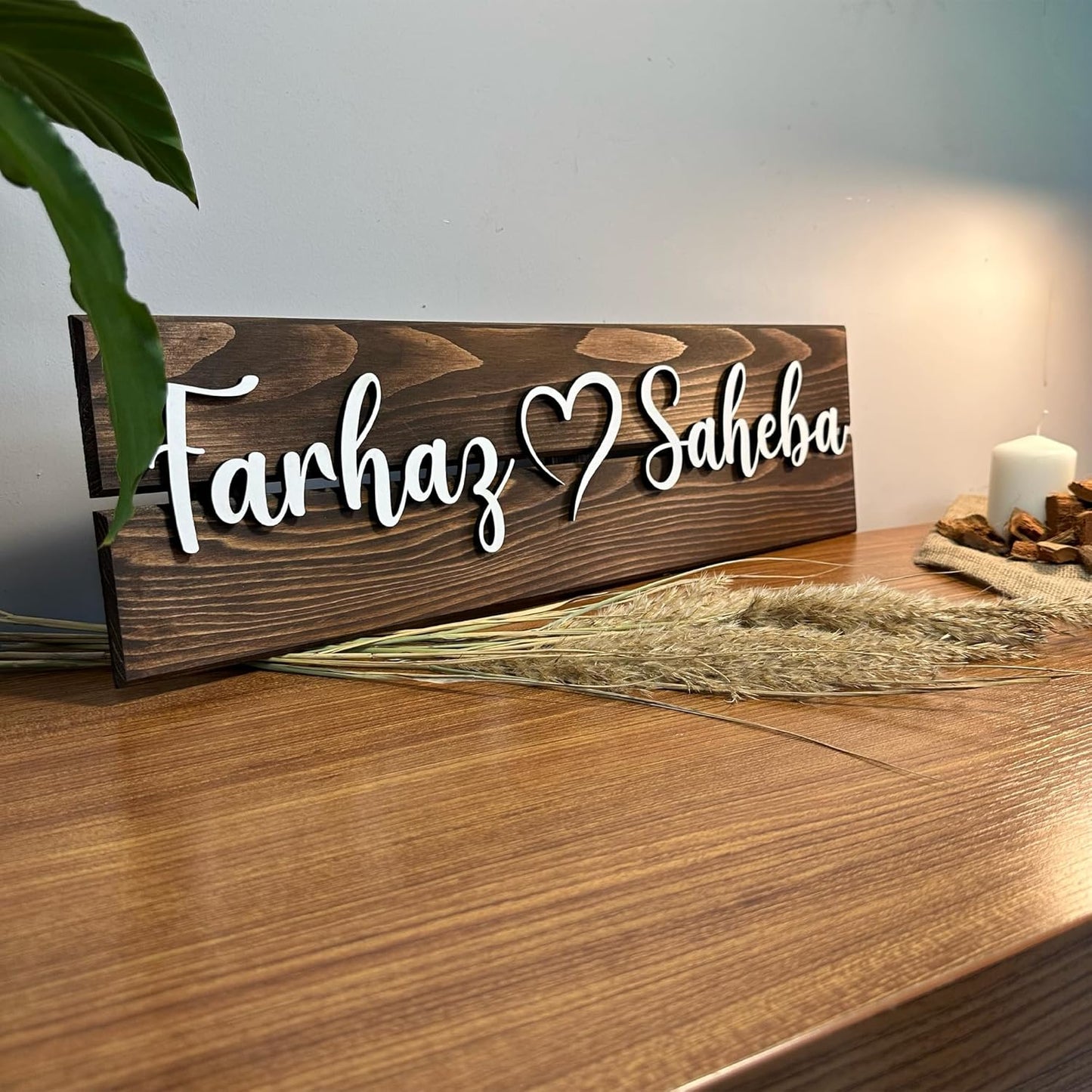 Personalized Wooden Couples Name Sign, Valentine's Day Gifts for Couples, Custom Engagement Gifts, Rustic Wall Decor, Wedding Gifts for Wife, 3D Pallet Sign