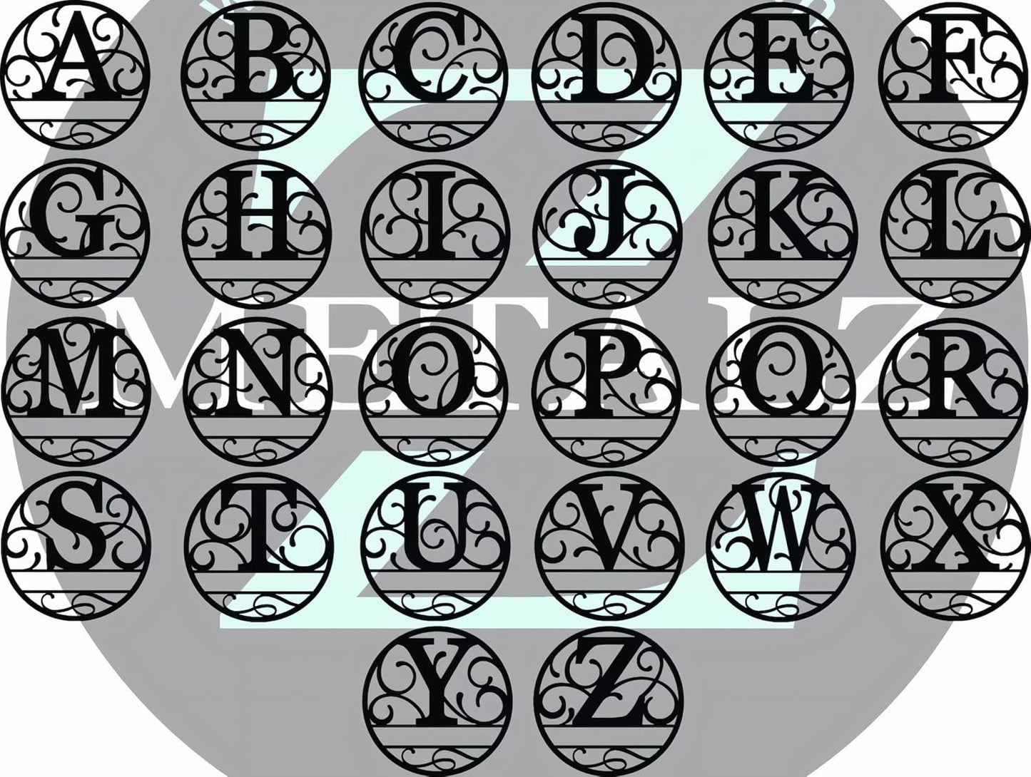 Personalized Metal Name Signs, Split Letter Monogram Wall Decor, Custom Last Name Sign, Family Name Sign for Outdoor, Personalized Wedding Gift, Garden Decor, Metal Wall Art, Housewarming Gift (MonogramDesign_11)