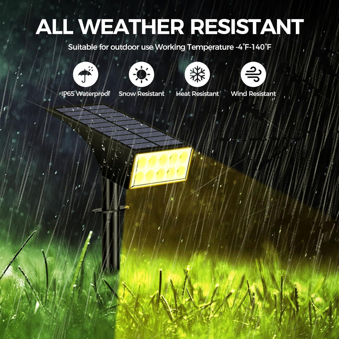 Solar Spot Lights Outdoor, Solar Lights Outdoor Waterproof IP65, 4 Lighting Modes Solar Powered Spotlights Yard Garden Landscape Pathway Solar Security Lights for Outside (Warm White, 6 Pack)