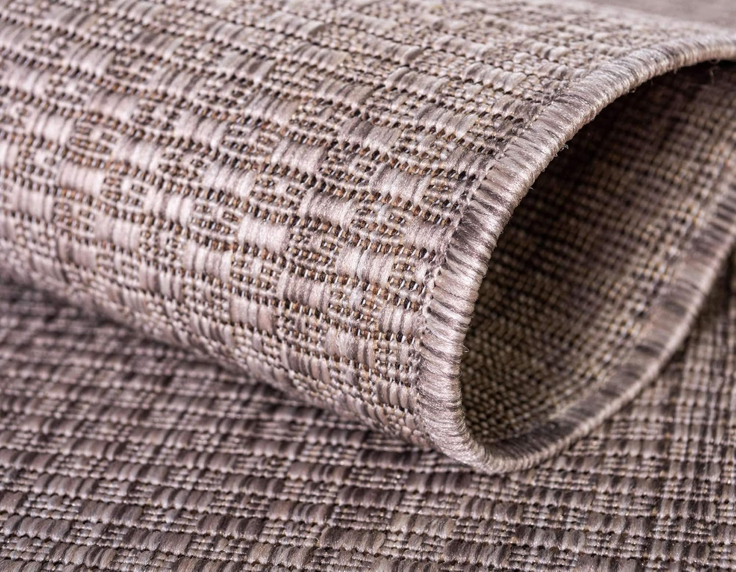 Unique Loom Collection Casual Transitional Solid Heathered Indoor/Outdoor Flatweave Area Rug (9' x 12' Rectangle, Beige/Ivory)