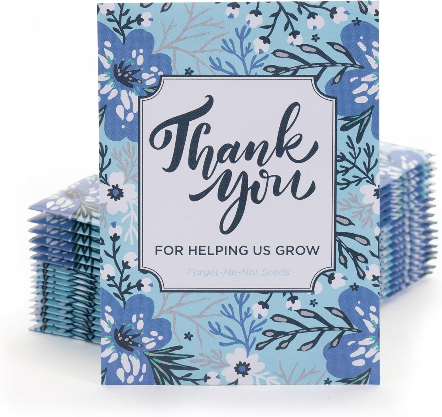 Bentley Seed Co. Thank You Packet - Help Us Grow Forget Me Not - 25 Seed Packets - Perfect Eco-Friendly Thank You Gift - Non GMO Seeds, Blue
