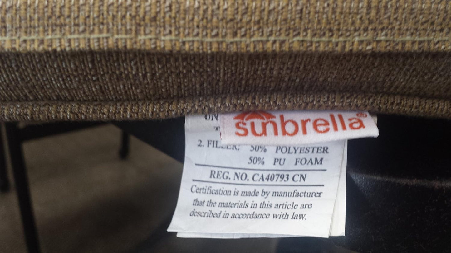 Grand Tuscany Outdoor Patio 7 pcs Round Fire Gas 52" Dining Set Dark Bronze Cast Aluminum Sunbrella Cushions (Set with 6 Regular Chairs)
