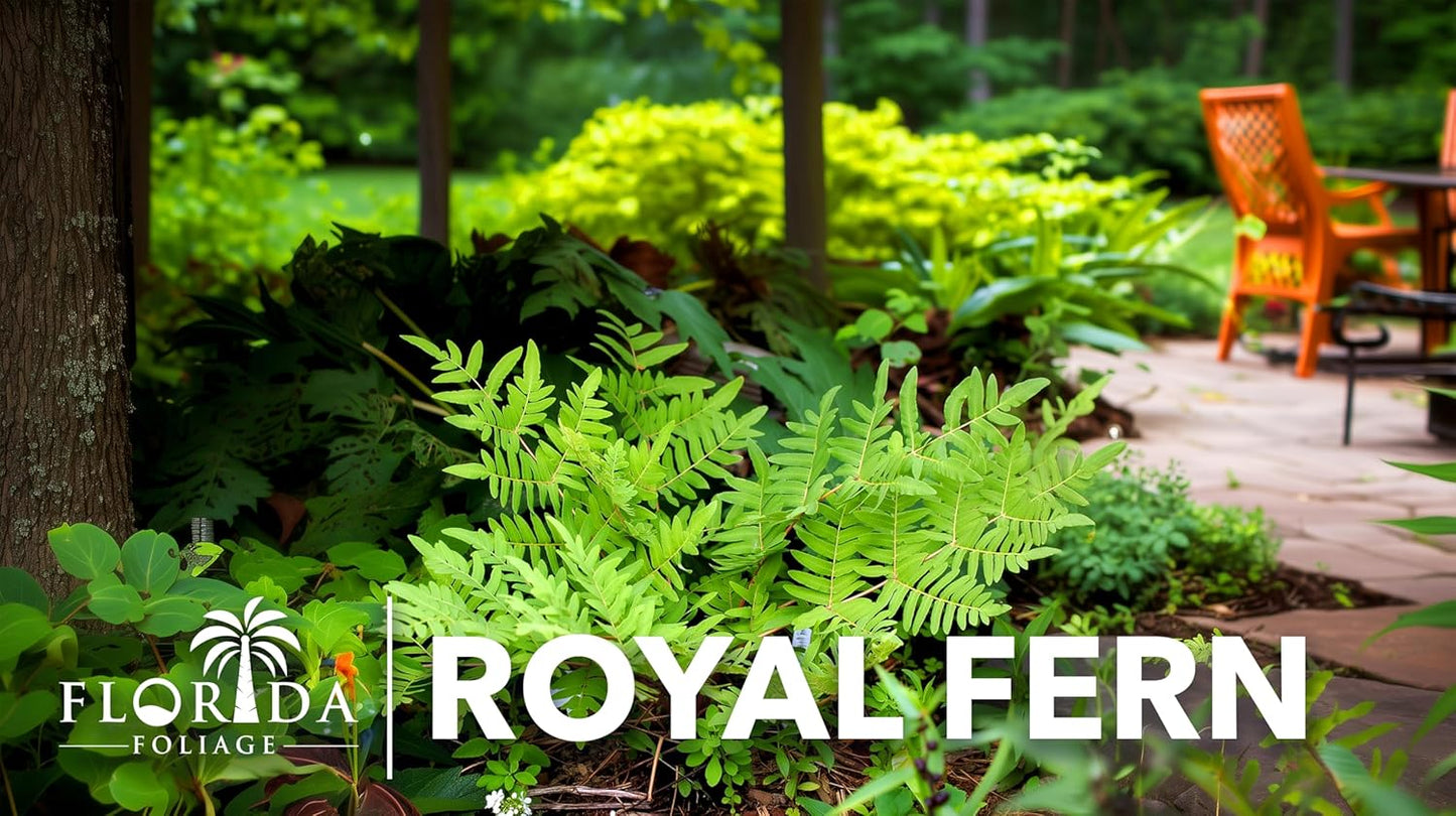 Royal Fern | 10 Live Plants | Osmunda regalis | Decorative Shade-Loving Perennial | Lush Green Foliage for Moist Gardens & Landscapes
