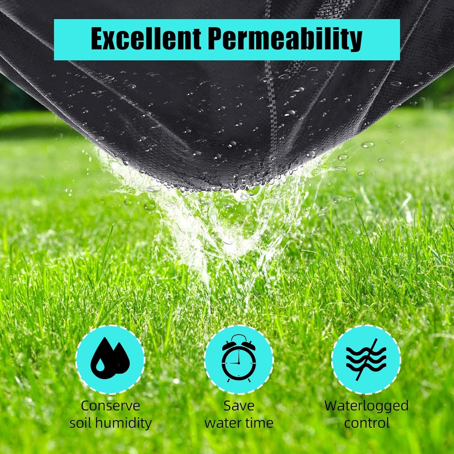 PioneerWorks 6.5ft x 300ft Premium 3oz Pro Garden Weed Barrier Landscape Fabric Durable & Heavy-Duty Weed Block Gardening Mat, Easy Setup & Superior Weed Control, Eco-Friendly & Convenient Design