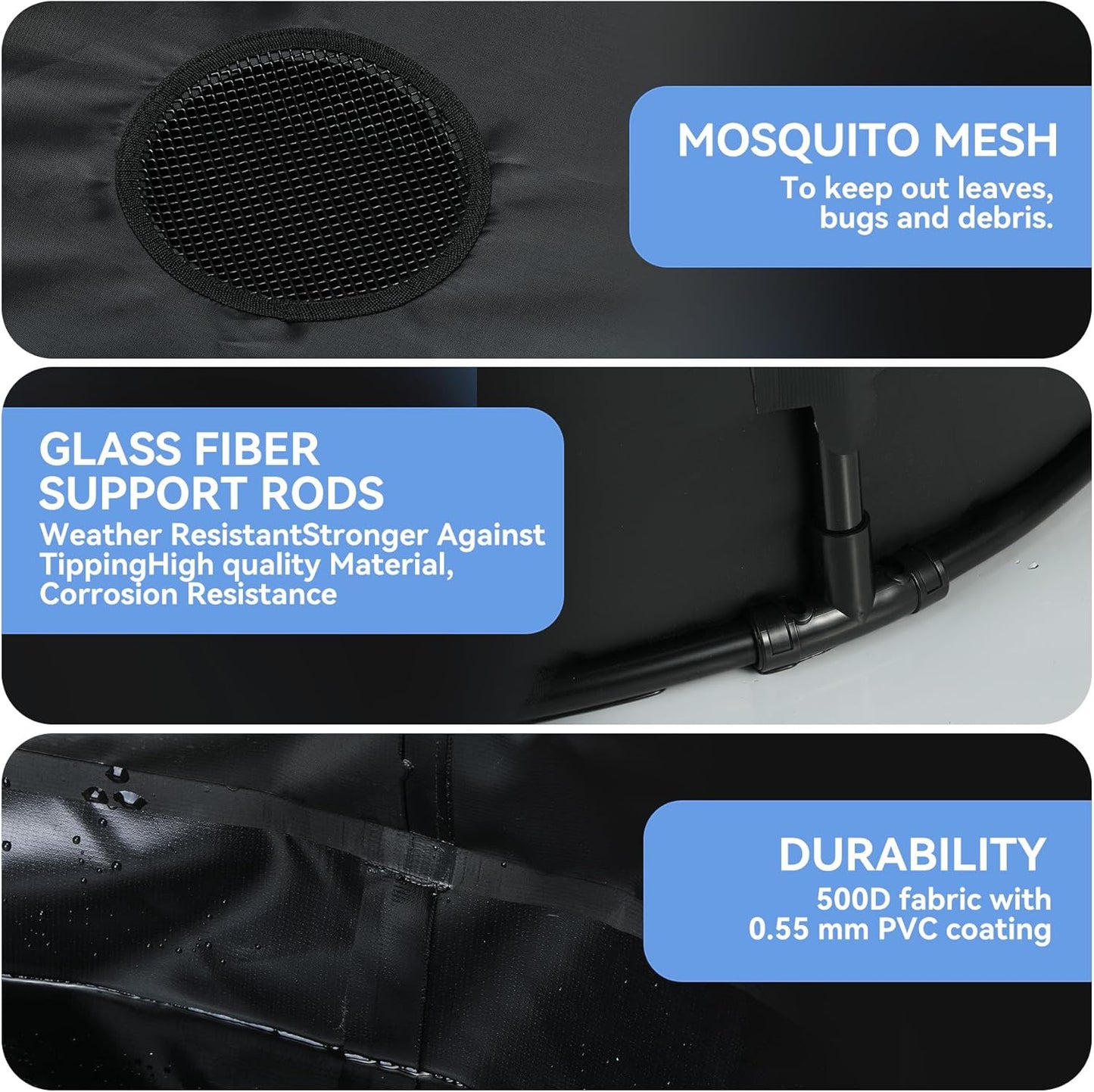 Upgraded 100 Gallon Rain Barrel Water Tank - Portable Rain Water Collection Barrel - Large Water Storage Tank - Stable Water Barrels Rain Catcher with Spigot Overflow Kit, Black