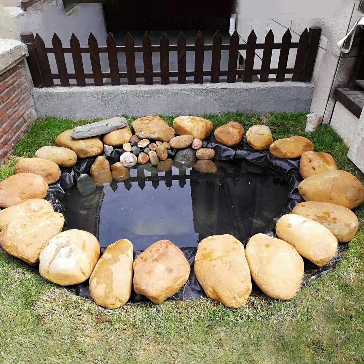 10 x 10 FT Pond Liner, 20 Mil Fish Pond HDPE Liner, Pond Liners for Outdoor Ponds, Koi Ponds, Garden Fountain, Waterfall