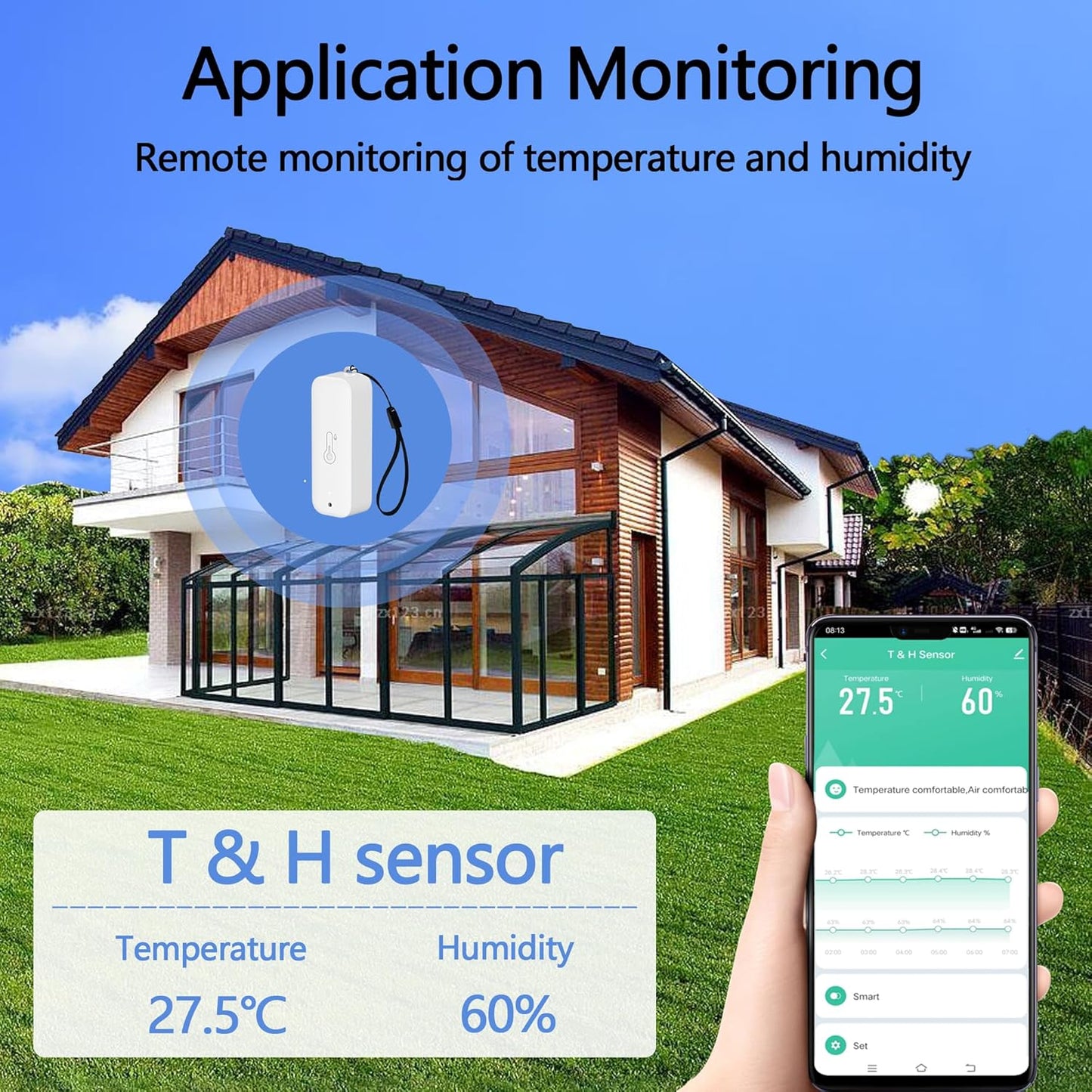 WiFi Hygrometer Thermometer Sensor, Wireless Smart Temperature Humidity Monitor with Remote App Notification Alert, for Home, Greenhouse White (4pack)