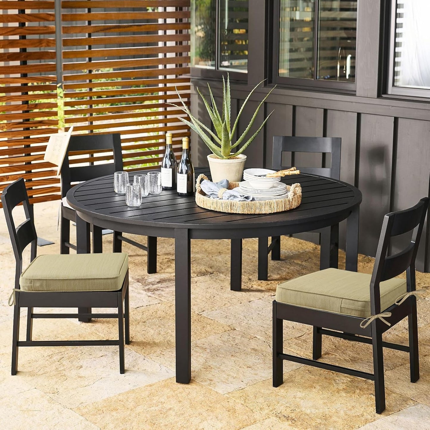 Outdoor Square Corner Seat Cushion, 19"x19"x3", Set of 4, Non Slip Seat Cushion Pads with Removable Cover for Patio Furniture, Garden Yard Lawn, Warm Taupe