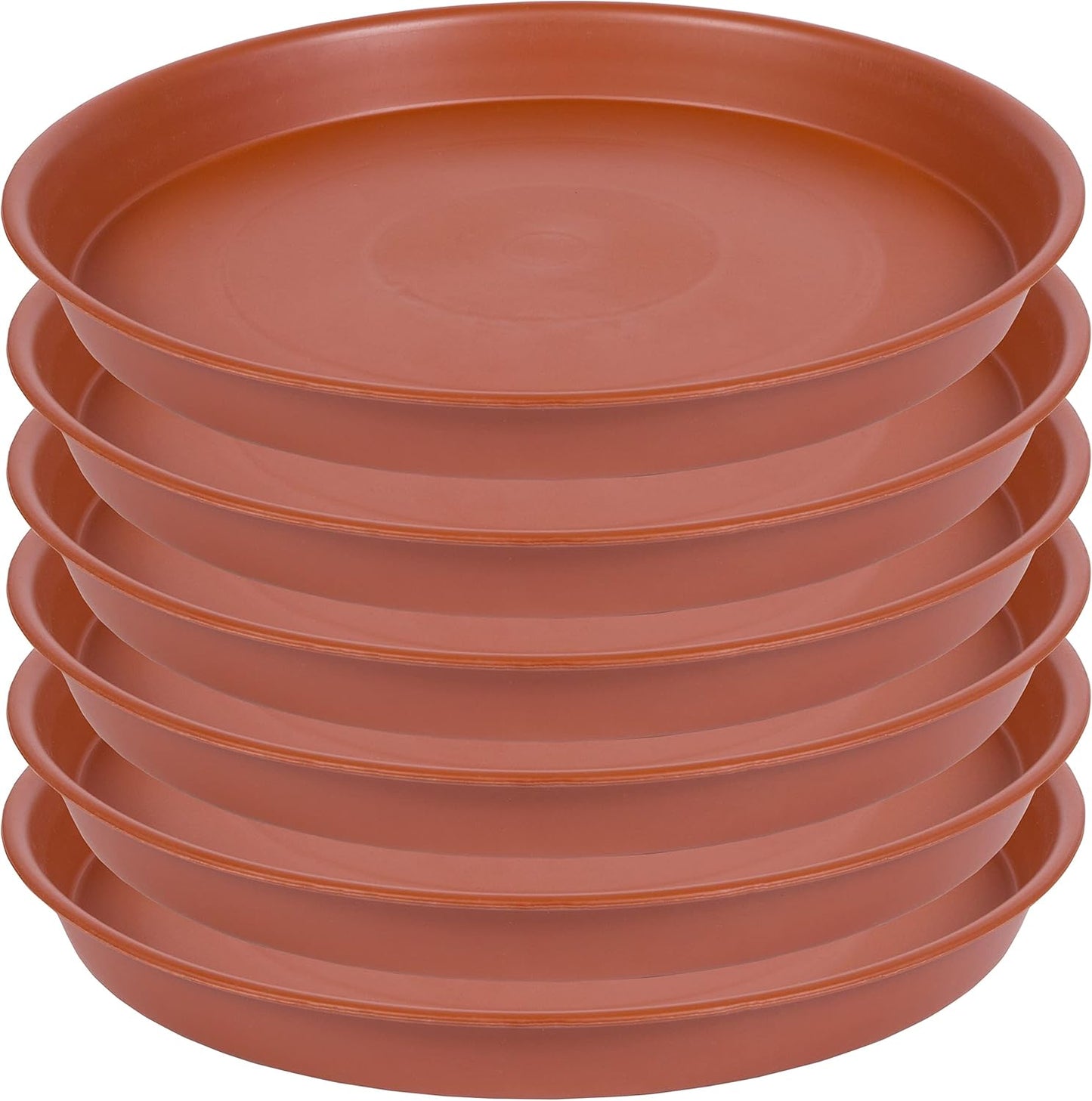 6 Pack of 4 inch Plant Saucer, Heavy Duty Plastic Plant Water Tray 4 inch Round, Pebble Tray, Plant Saucers for Indoors, Plant Dishes Saucer for Planter 3"/4" (4 inch, Terracotta)