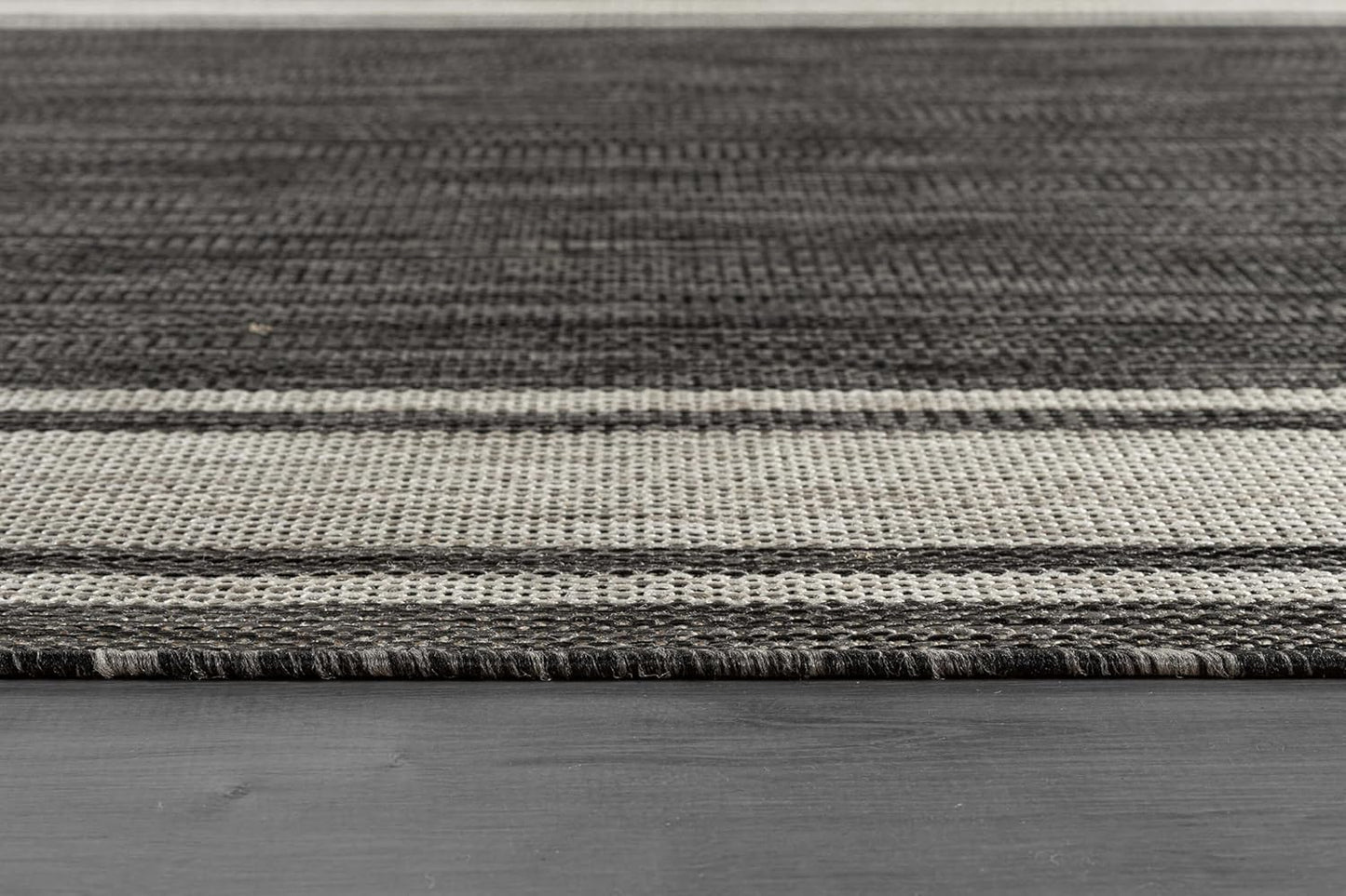 Beverly Rug Large Outdoor Rug 10x14 Modern Bordered Area Rugs for Indoor and Outdoor Patio Deck Porch Garden Waterproof Weather Sun Resistant Washable Outside Carpet (10 x 14 Dark Gray)