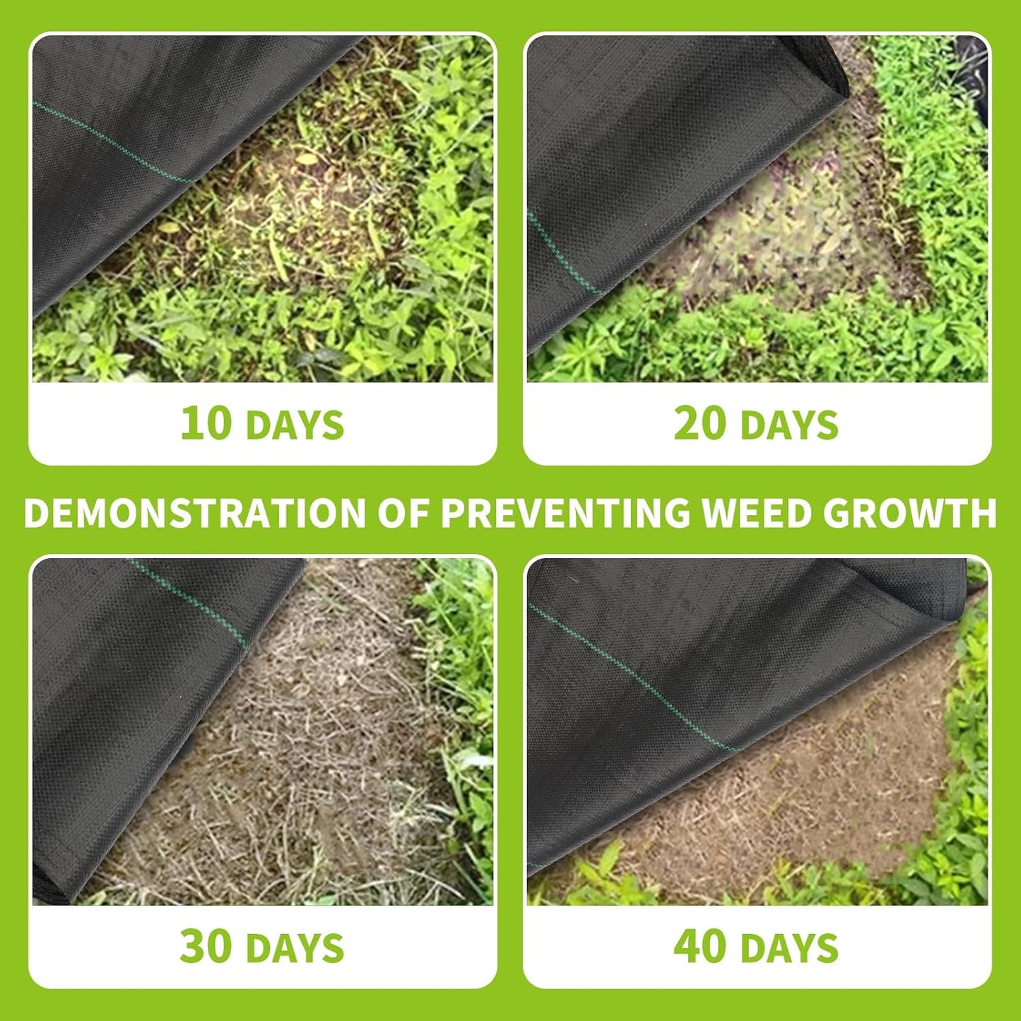 3x100ft 3.2OZ, Weed Barrier Landscape Fabric Heavy Duty, Woven Weed Control Fabric, High Permeability Good for Flower Bed, Geotextile Fabric Underlayment, Driveway (3ft*100ft)