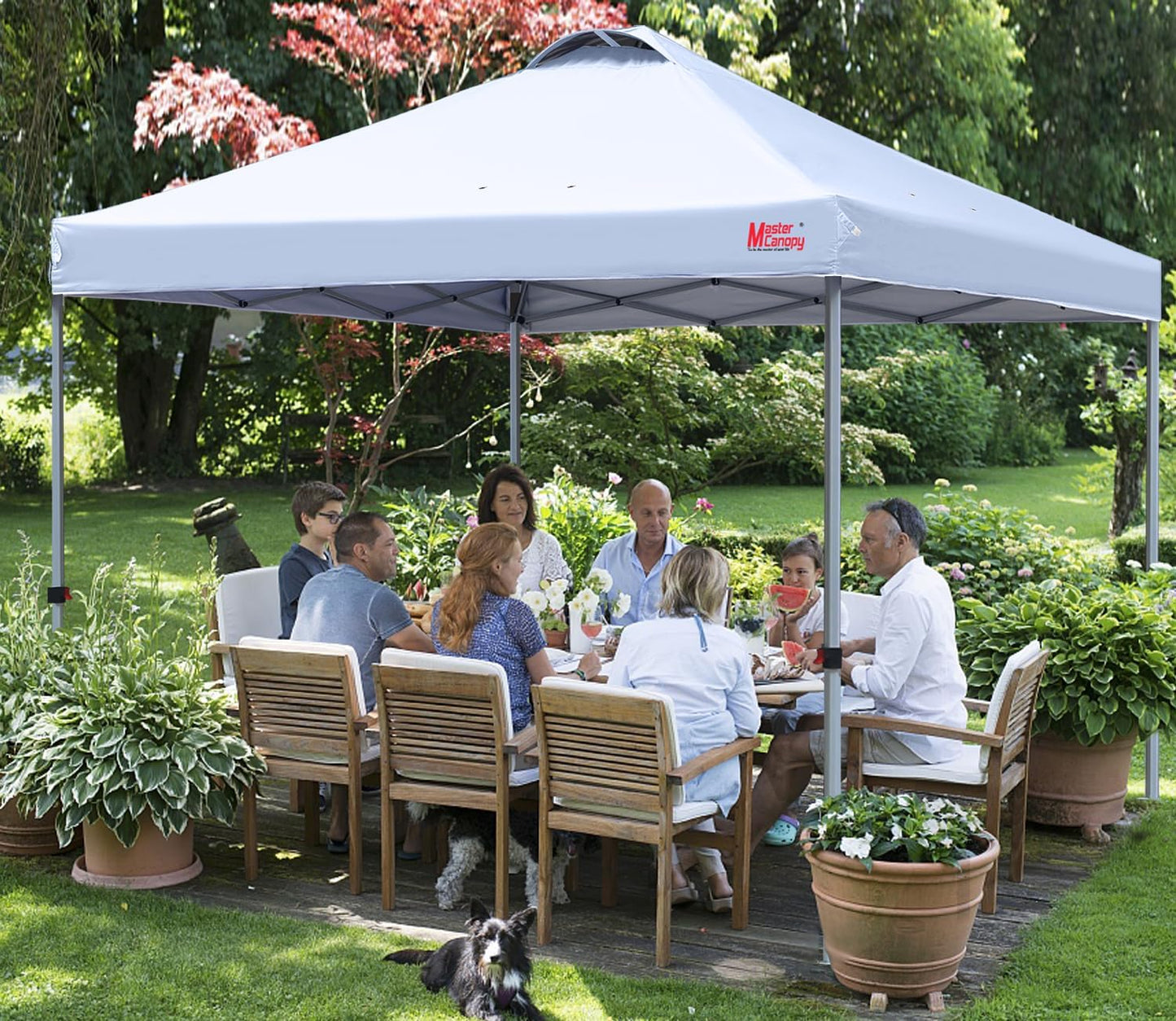 MASTERCANOPY Durable Pop-up Canopy Tent with Roller Bag (10x10, White)