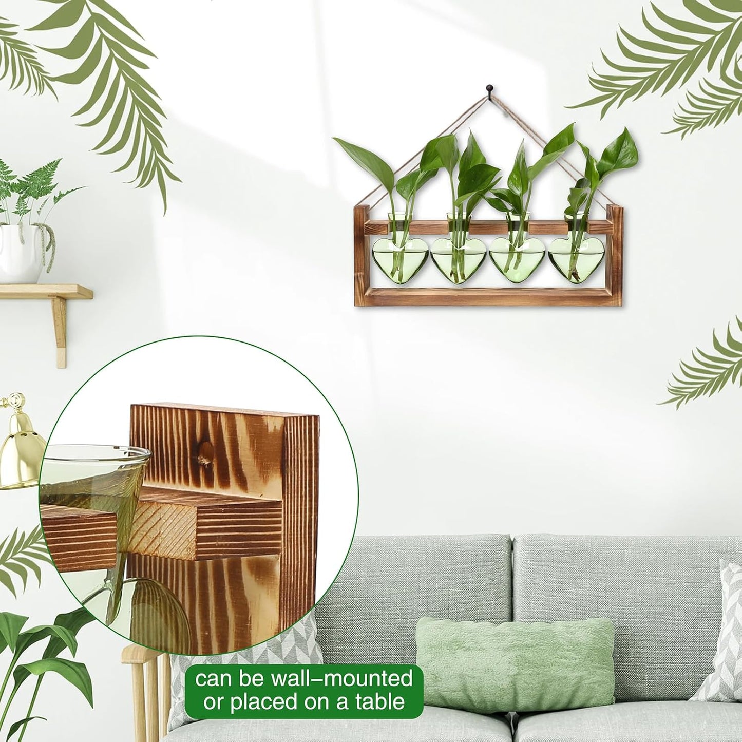 Plant Propagation Stations Heart Plant Terrarium Kit Gift for Women Plant Lover Glass Vases