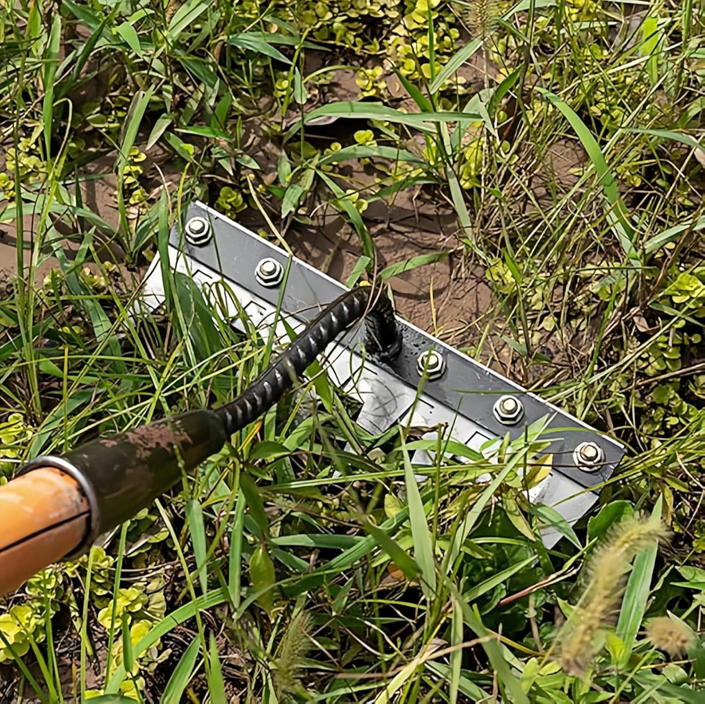 Gardenia Iron Weeding Rake, Iron Rake 2.0 for Gardening and Weeding, Detachable Double-Edged Blade Design Carbon Steel Heavy-Duty Weed Rakes,Hand Weed Puller Tools for Lawn Yard Garden Farm (8 teeths)