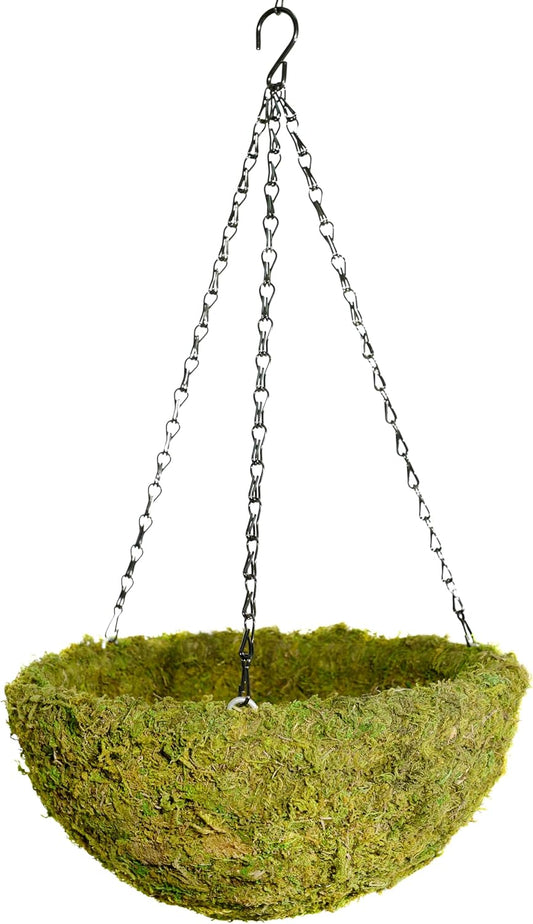 SuperMoss (29201) MossWeave Hanging Basket - Round, Fresh Green, Medium (14.5 Diameter)"
