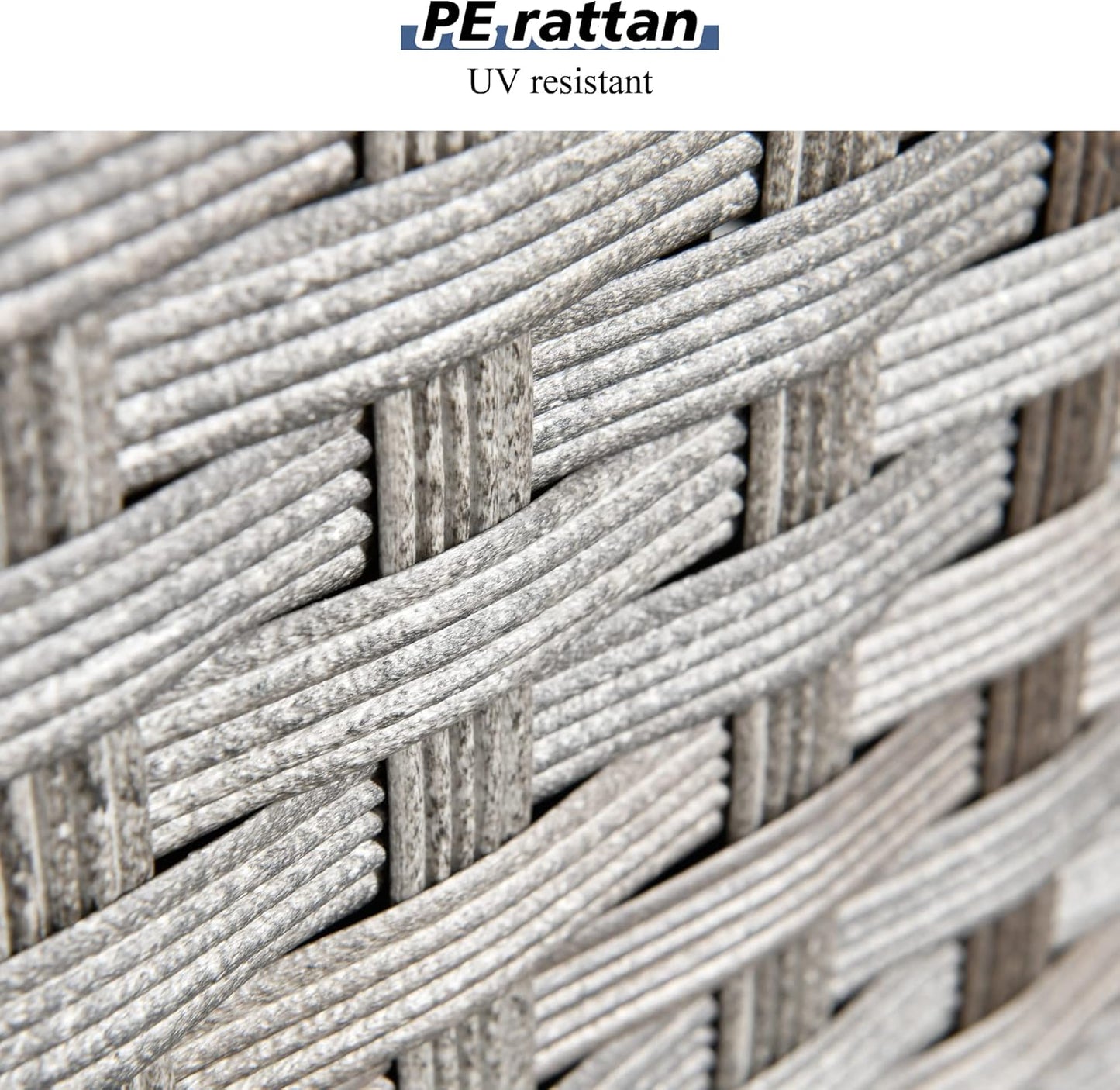 HOOOWOOO 9 Piece Modular Patio Outdoor Sectional Furniture Set with Gas Propane Fire Pit Table,Wicker Conversation Sofa Set with Swivel Chairs,Outside Couch Set(Denim Blue)