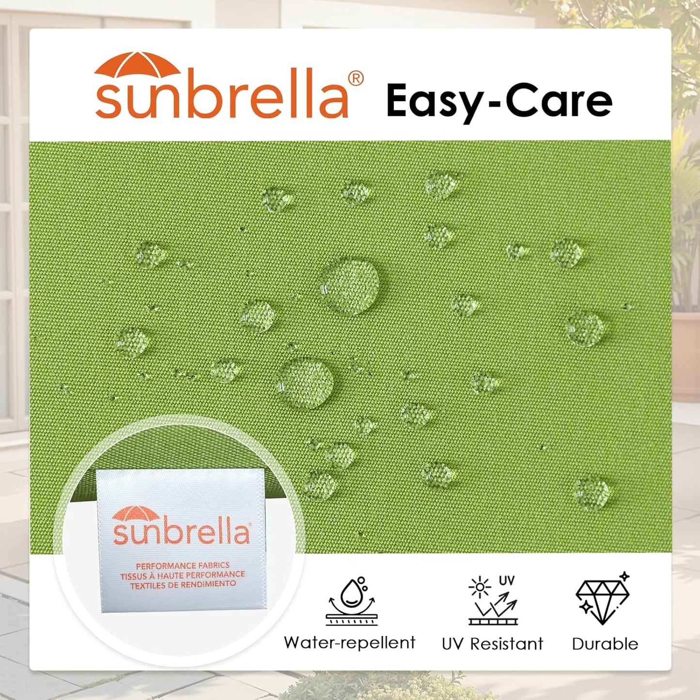 Outdoor Sunbrella Square Corner Seat Cushion, 18.5"x16"x3", Set of 4, Non Slip Seat Cushion Pads with Removable Cover for Patio Furniture, Garden Yard Lawn, Canvas Ginkgo