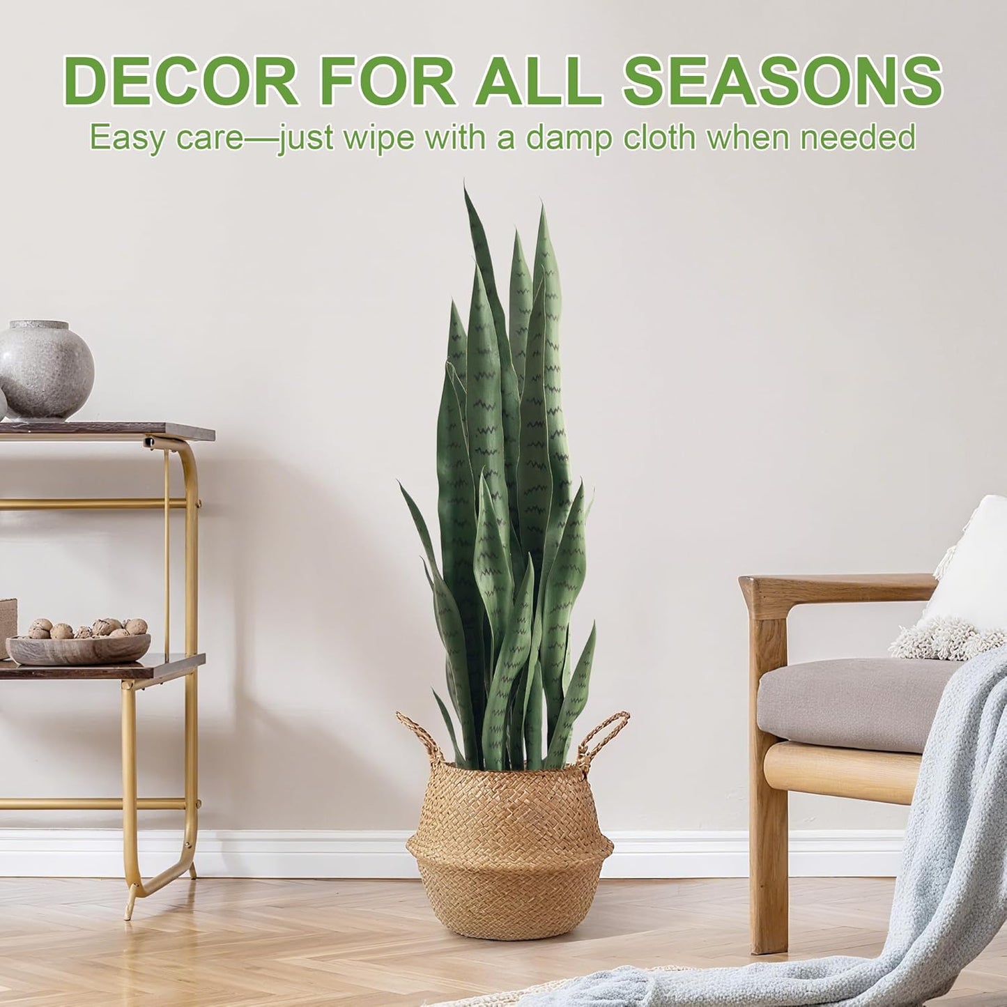 Fake Snake Plant 3ft Tall Faux Sansevieria with 24 Realistic Leaves UV Resistant Potted 2 Pack Fake Mother in Law's Tongue Plants for Indoor Outdoor Home Office Bedroom or Patio Decoration