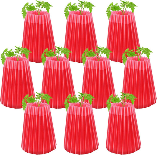 MJZ 10 Pack Walls of Water Plant Protectors, 18.3 x 18.3 Inch Reusable Wall of Water for Tomato Plants, Early Season Insulated Plant Protector Freeze Protection, Plant Covers for Winter Cold Weather