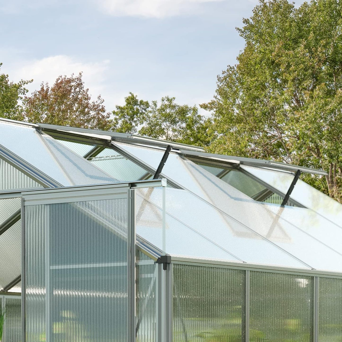 Greenhouse Topas 5 Aluminum Frame 7.4 x 10.6 ft with Approx. 8 mm Polycarbonate Panels