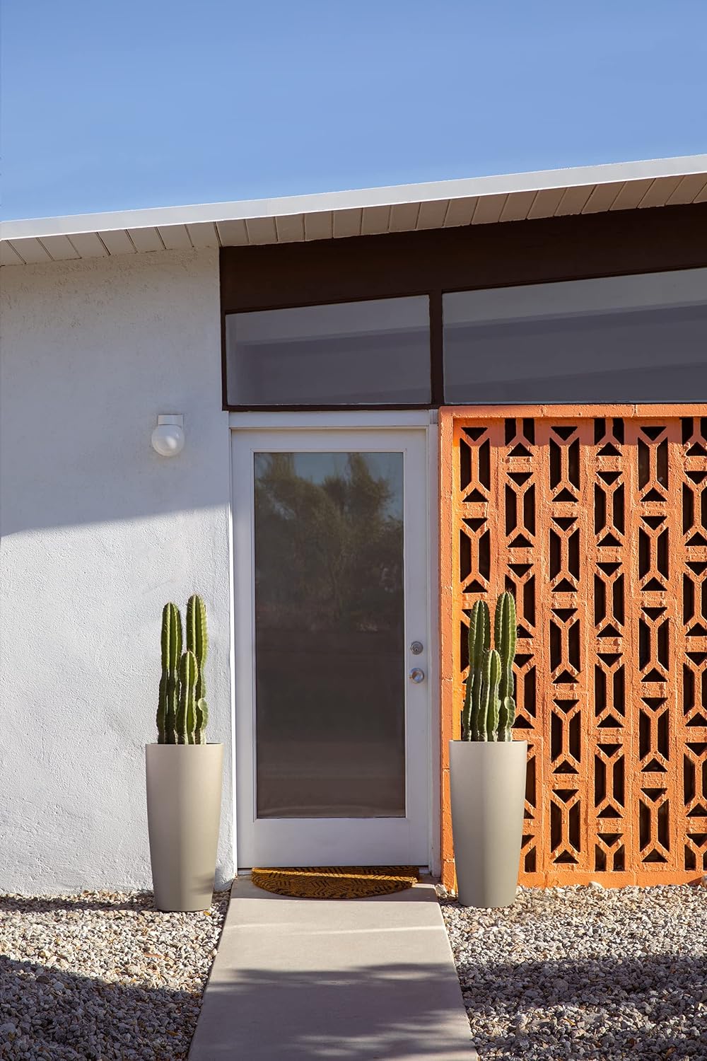 Veradek Mason Series Vega Planter - Round Tall Planter for Indoor or Outdoor Porch/Patio | Made from Plastic-Stone Composite with Drainage Holes | Modern Décor for, Flowers, Interior Plants