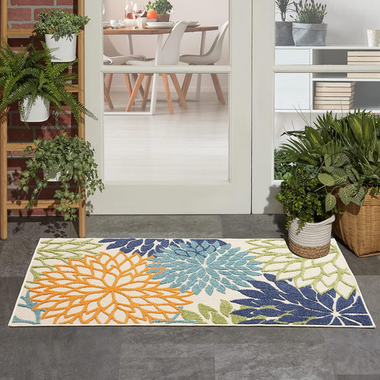 Nourison Home Aloha 36" x 60" Fabric Indoor/Outdoor Rug in Multi-Color