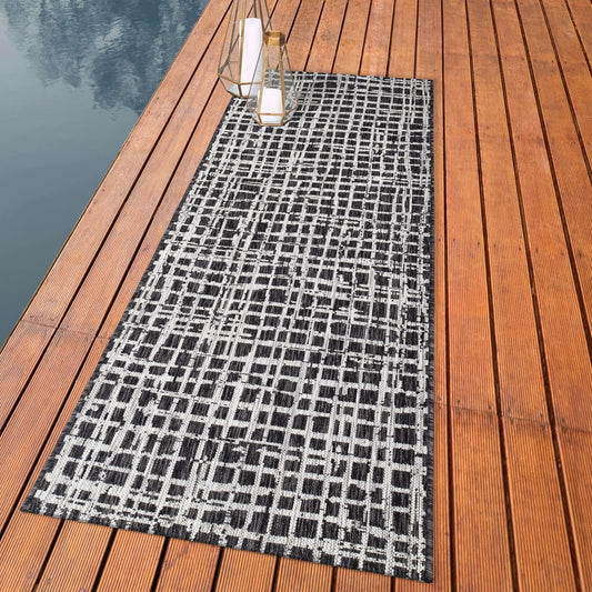 Keen Home Design Outdoor Runner Rug - 2x10 Washable Indoor/Outdoor Rug for Patio, Balcony, Kitchen, Garden, Beach, Deck and Porch. Size: 2'2" x 9'11"
