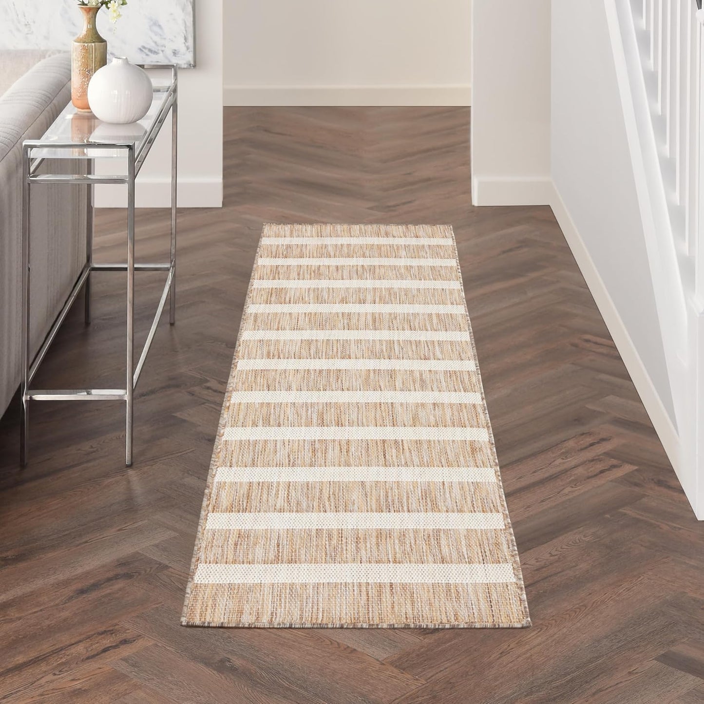 Nourison Home Home Positano 6' Runner Fabric Beige Ivory Area Rug