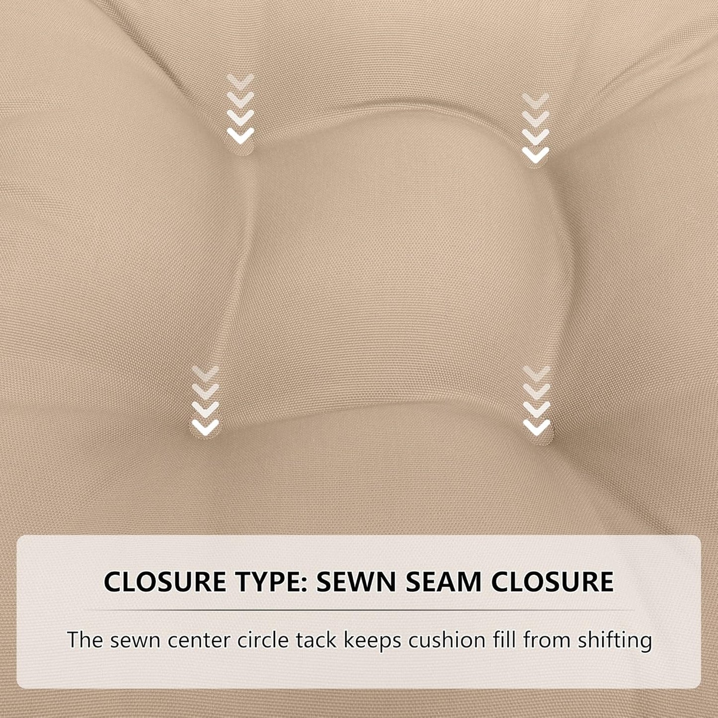 RACE LEAF 4 Pack 17x17 Inch Patio Chair Cushions, Thickened Seat Cushions Waterproof Stain Resistant with Non-Slip Ties (Khaki)