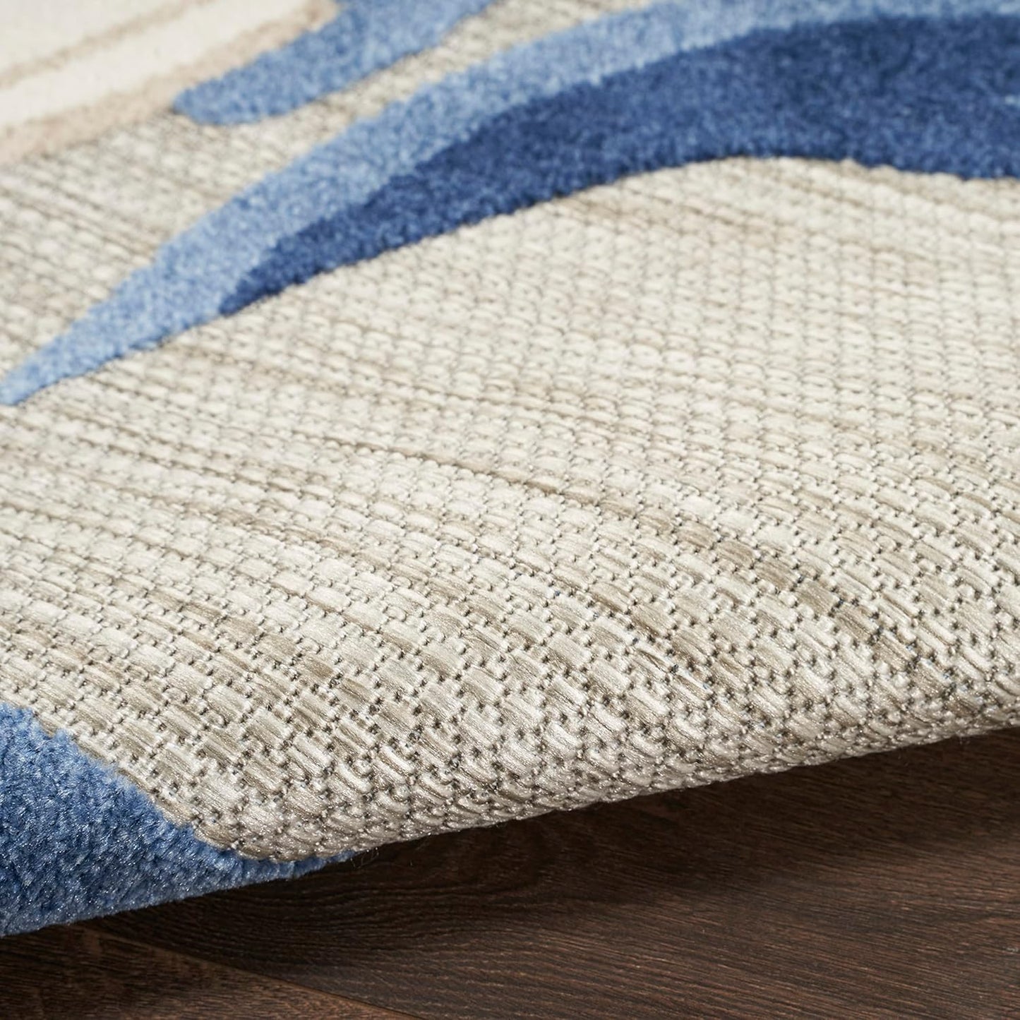 Nourison Home Aloha 3' x 4' Blue Gray Fabric Contemporary Area Rug (3' x 4')