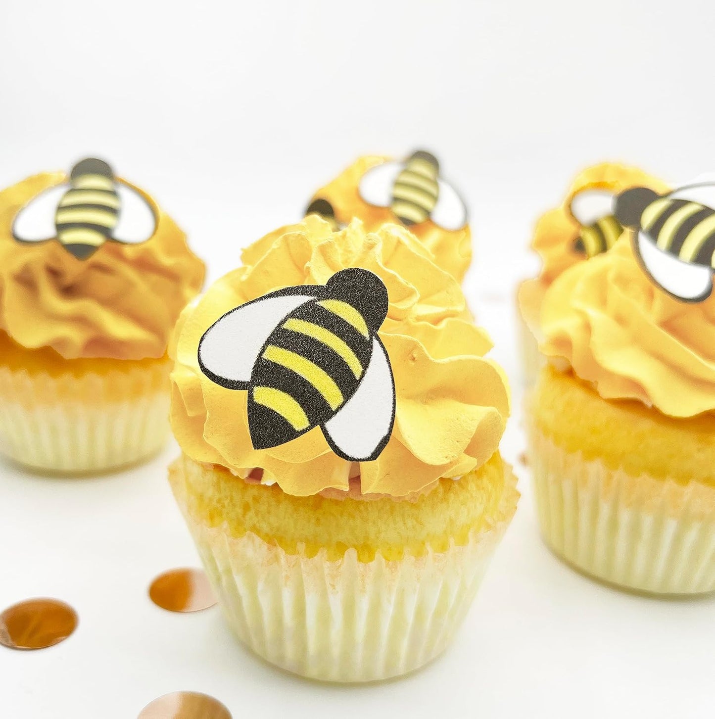 Sugar Robot - Edible Bees for cake decorations - Small Size - Edible bumblebee cake decorations - Premium Crafted - Made in the USA Cake -Set of 24 (Bumble Bees)