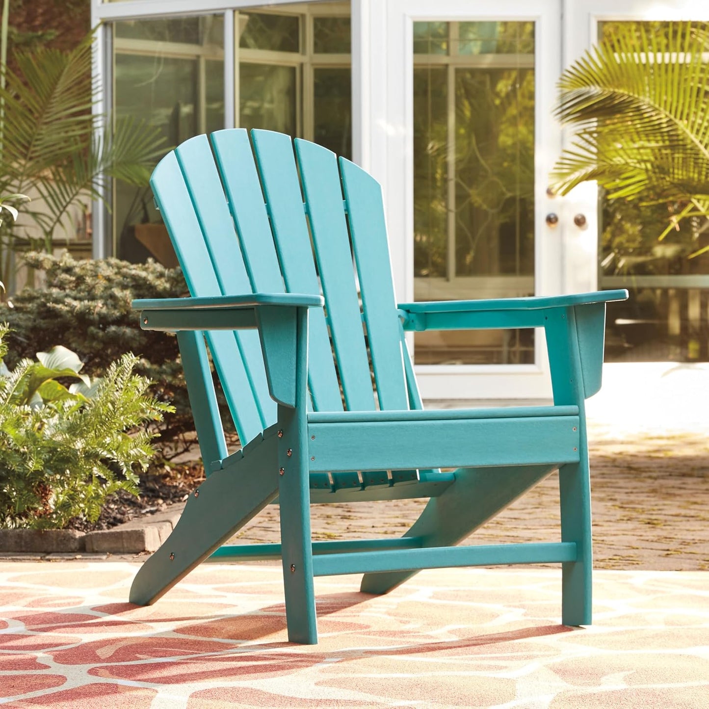 Signature Design by Ashley Sundown Treasure Outdoor Patio HDPE Weather Resistant Adirondack Chair, Blue