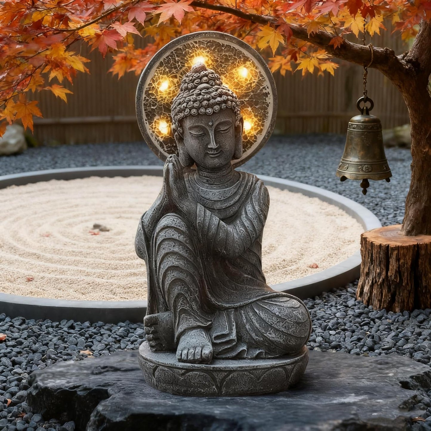 Solar Buddha Statue Outdoor Buddha Statues for Garden, 11.6in,for Home Budha,Zen Garden Decor Outdoor Zen Light,Gardening Gifts,Yard Decor,Yard Art