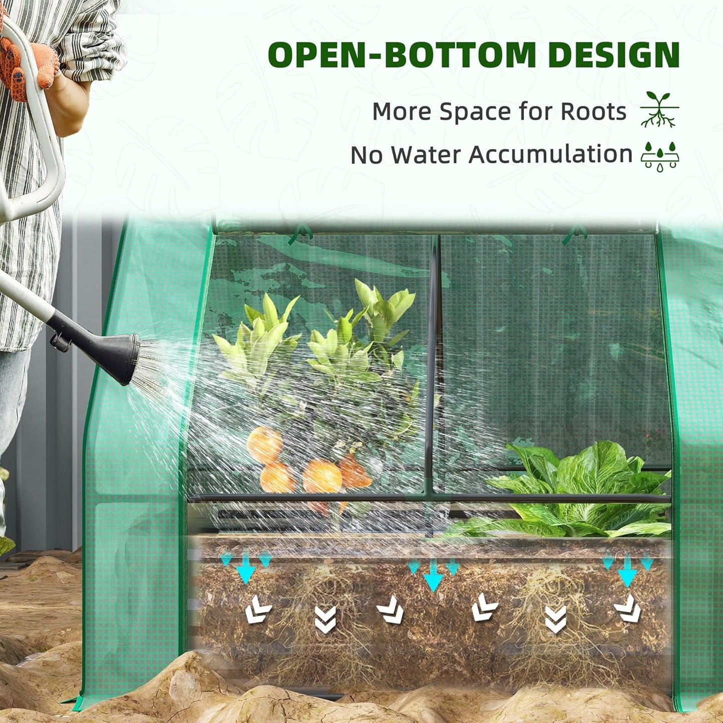 Outsunny 4 x 3 x 3ft Raised Garden Bed with Mini Greenhouse, Galvanized Raised Garden Bed with Cover for Herbs and Vegetables, Small Greenhouse for Patio Garden Balcony, Green