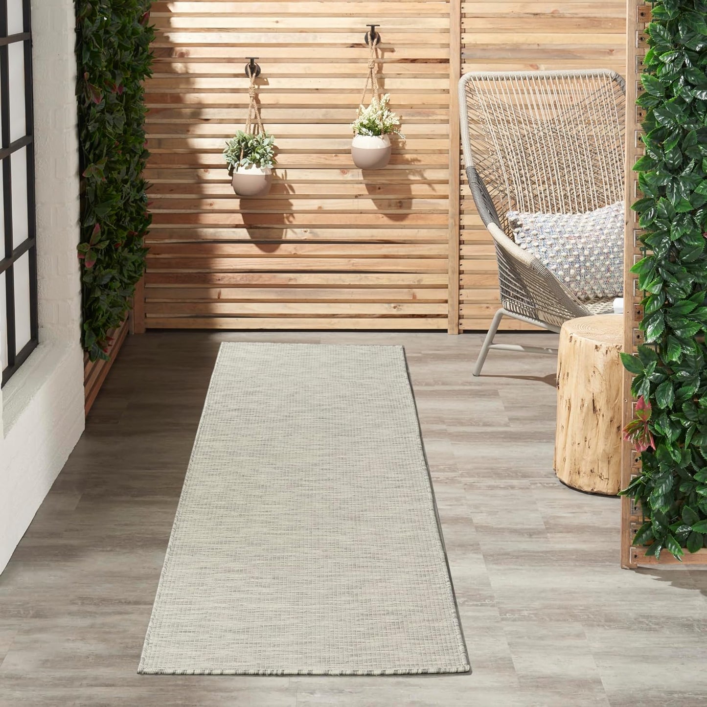 Nourison Positano Light Grey 2' x 6' Area Rug Easy Clean, Non Shedding, Bed Room, Living Room, Dining Room, Kitchen (6' Runner)