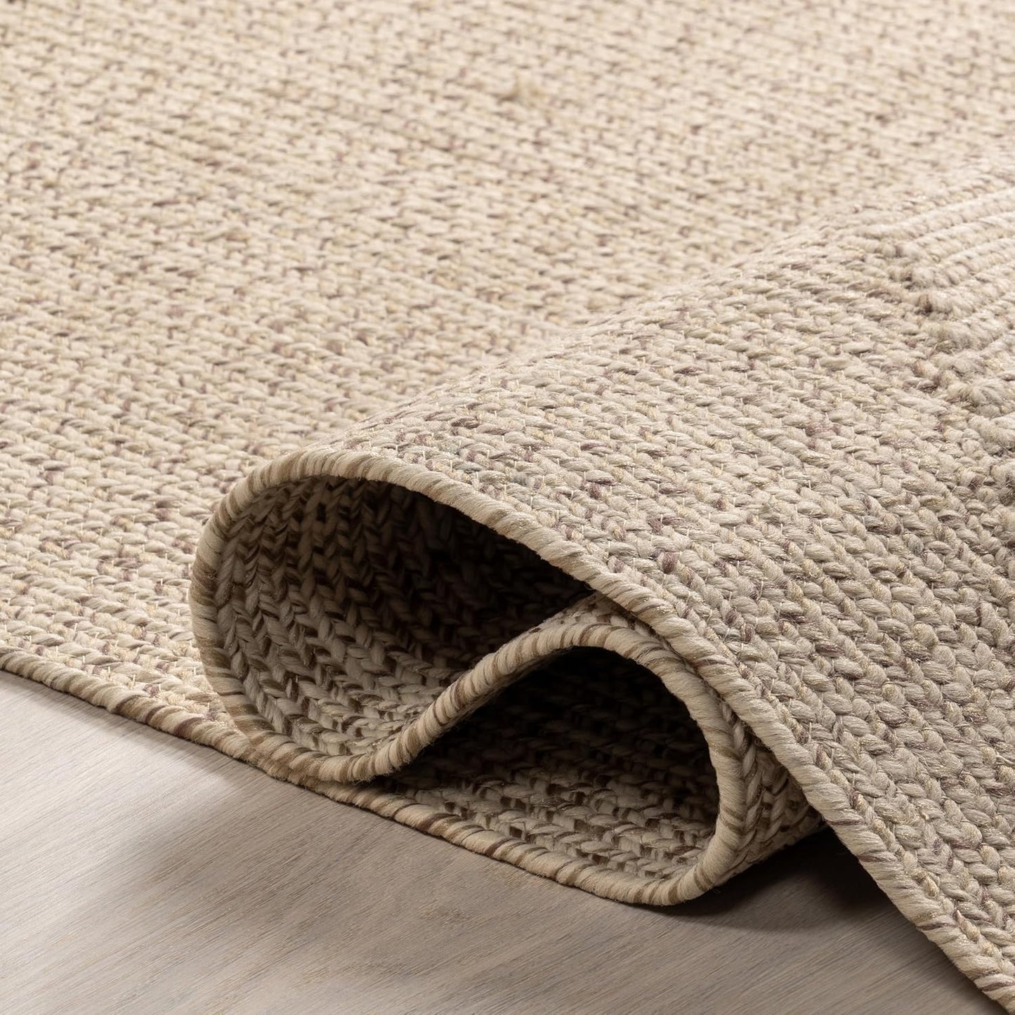 nuLOOM Oval 5' x 8' Solid Hand Braided Indoor/Outdoor Area Rug, Pet-Friendly, High Traffic, Weather Resistant, for Patio, Balcony, Bedroom, Living, Dining Room, Wynn Tan