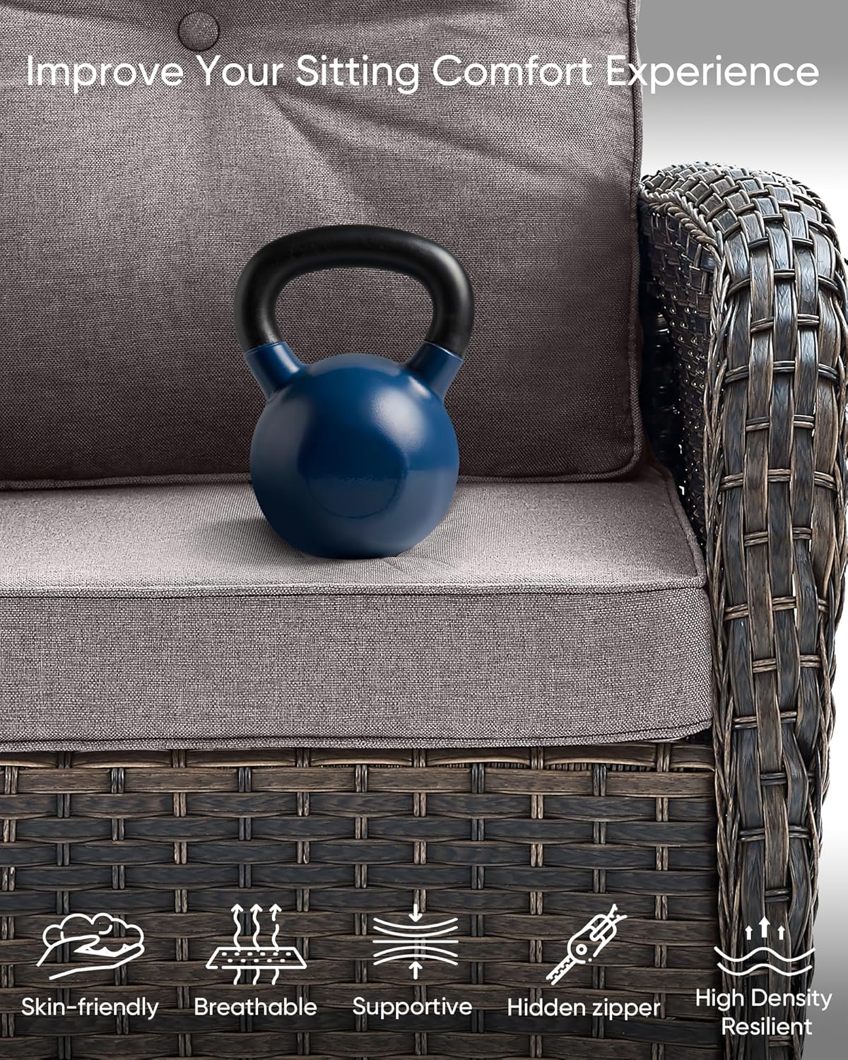 HUMMUH Outdoor Patio Furniture Set,L-Shaped Sectional Couches with Swivel Patio Chairs,Wicker Conversation Set for Deck,Backyard,Porch,Garden