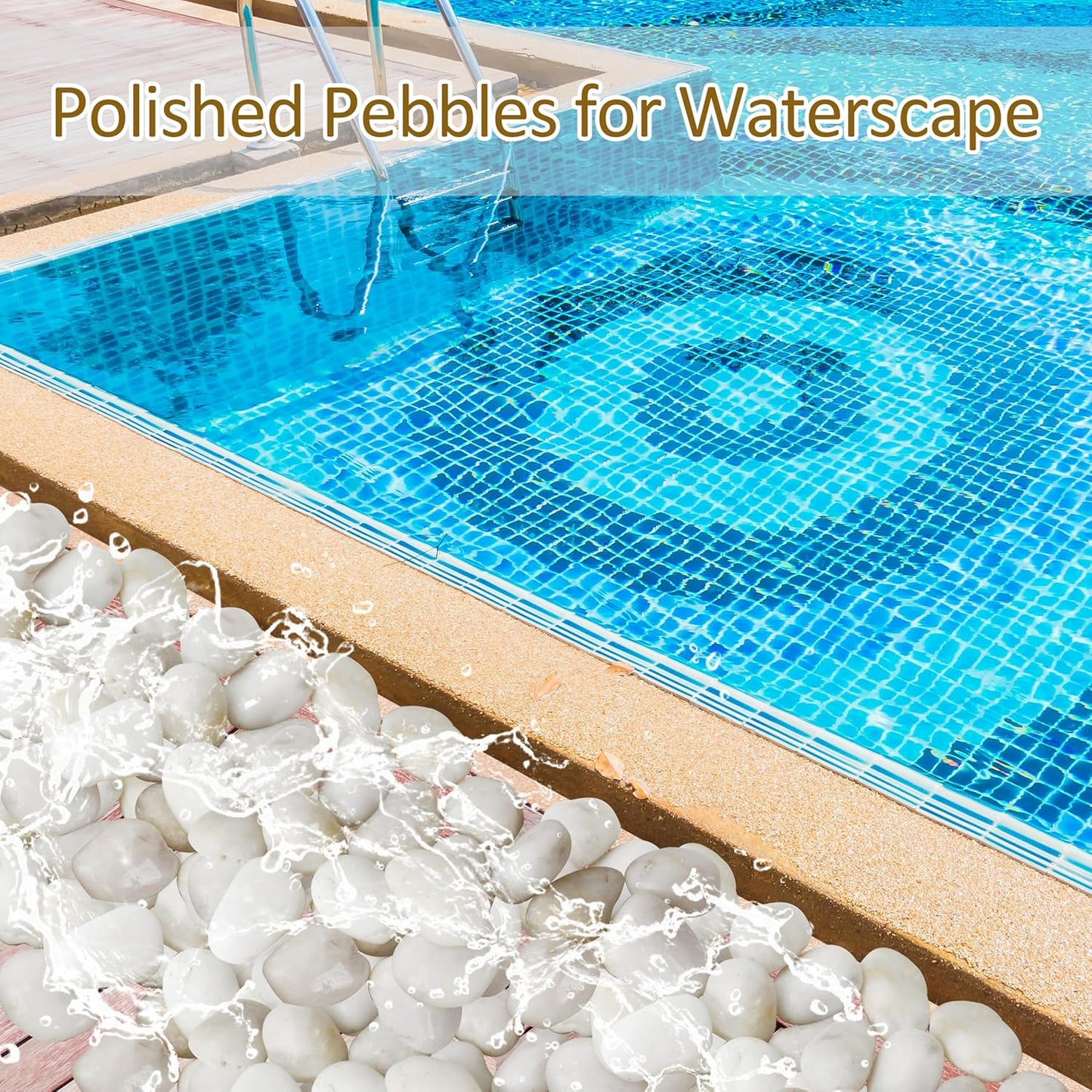 Sunnyglade 18 LBS River Rocks, 2-3 Inch Natural Pebbles for Indoor Plants, High Polished Decorative Stones Vase Filler Fish Tank Aquariums Landscaping Garden Outdoor and Indoor DIY (18, Pounds)